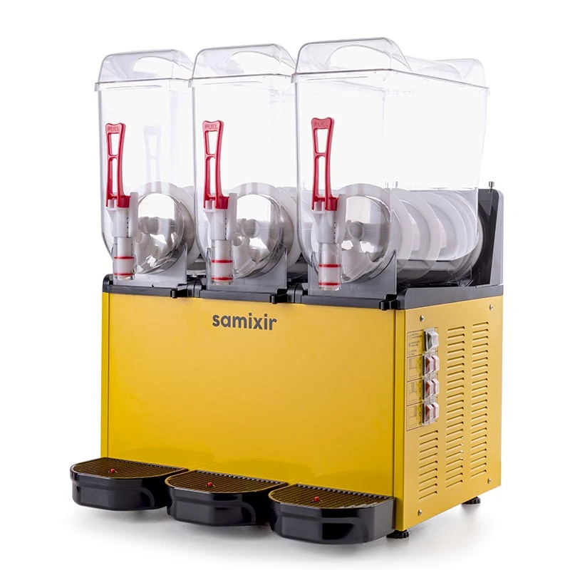 Samixir SLUSH36 Ice Slush Triple Milkshake Meyve Suyu Dispenseri, 12+12+12 L