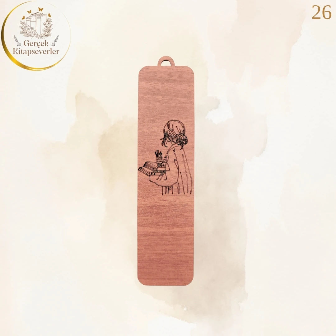 Ahşap Kitap Ayracı - Model 26