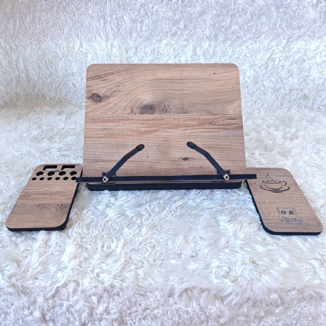 Kitap Okuma Standı Model 1- Fonksiyonel ve Estetik Ahşap Tasarım (Sade)