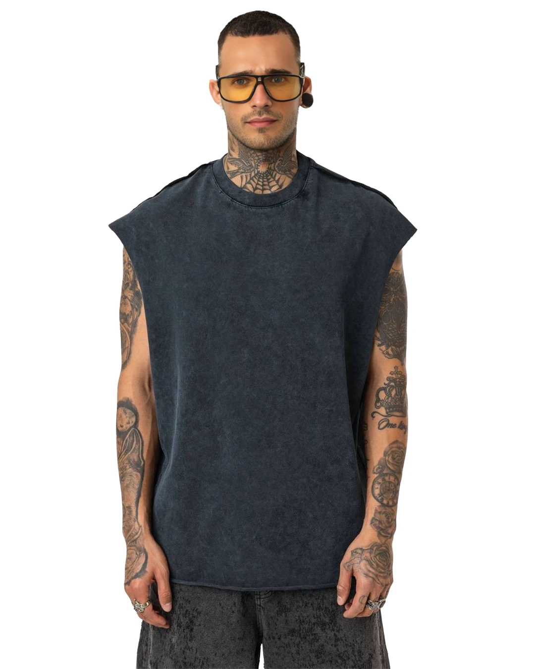 Basic Sıfır Kol Yıkamalı Tshirt