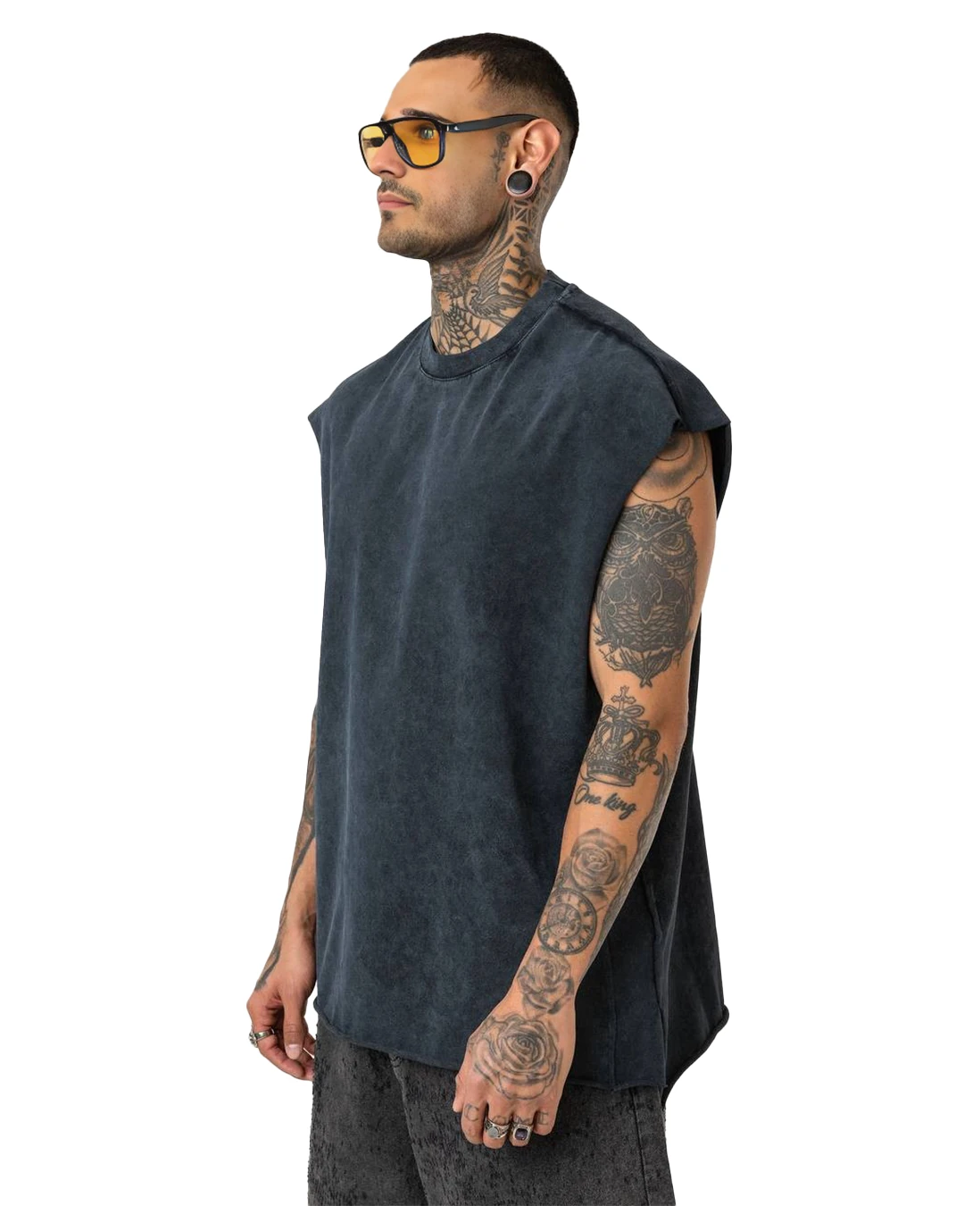 Basic Sıfır Kol Yıkamalı Tshirt