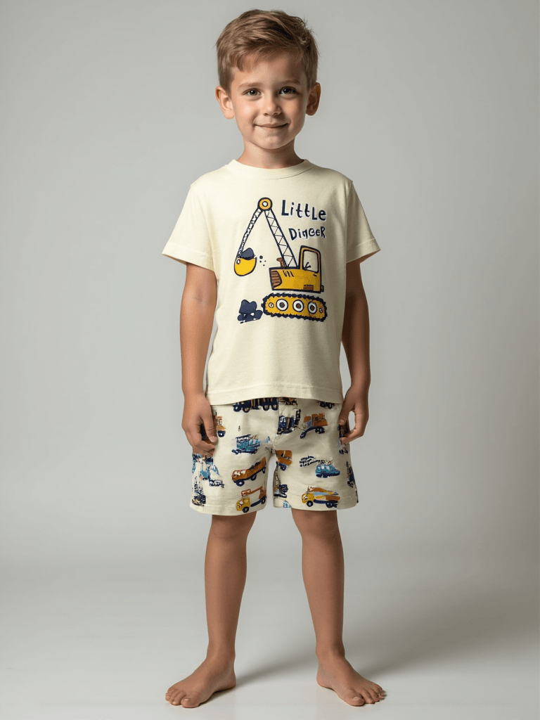 Erkek Çocuk Little Diger Kısa Kol Şortlu Pijama Takım