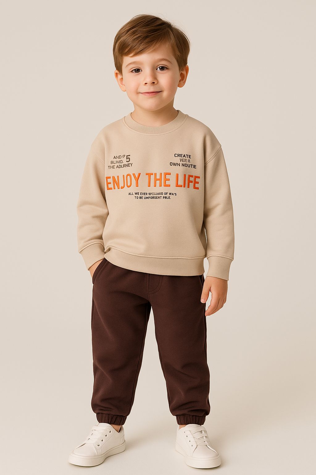 Enjoy The Life 2 İplik Pamuk Erkek Çocuk Eşofman Takımı