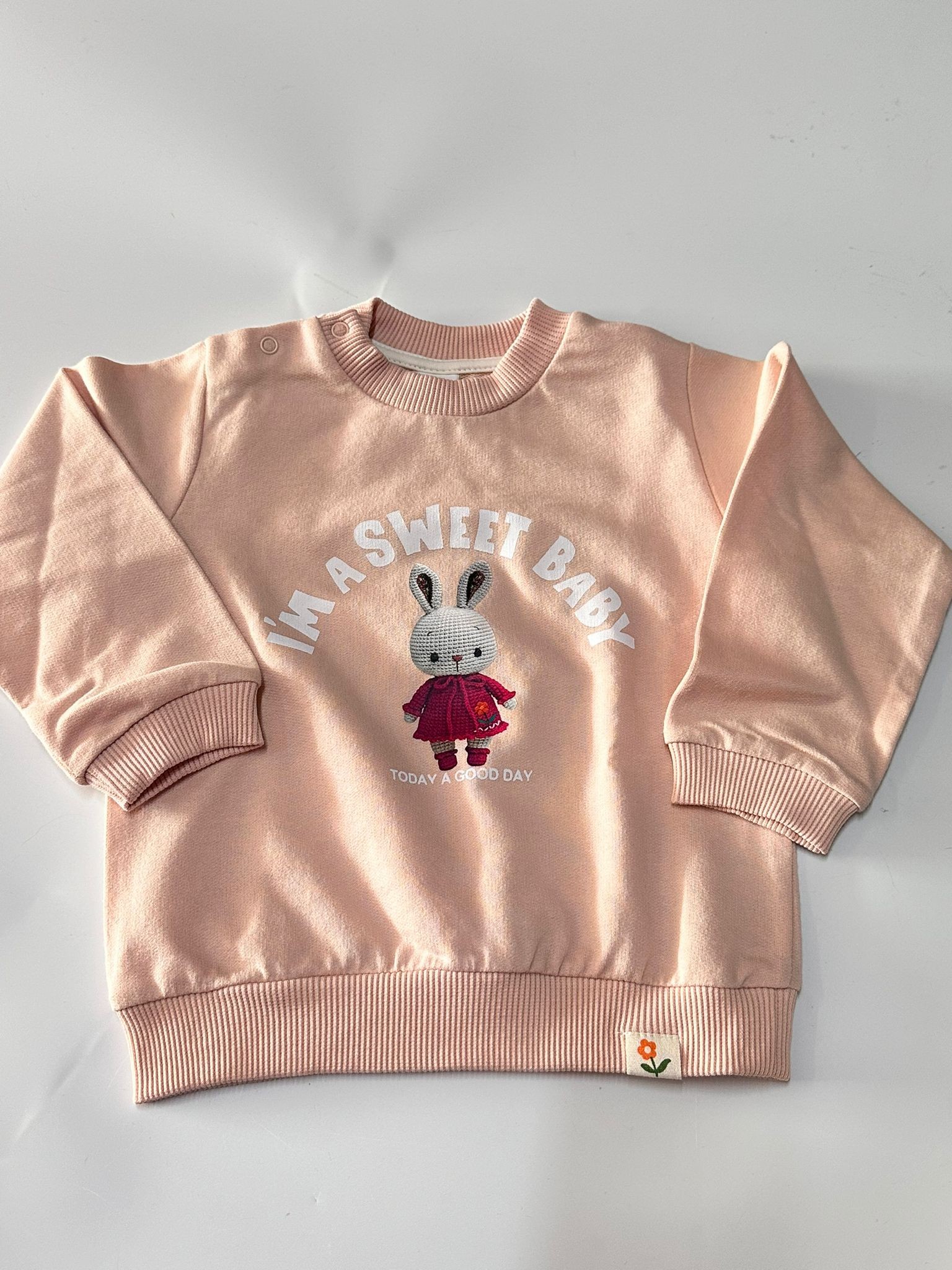 Kız Bebek 2 İplik Pudra  Sweat 