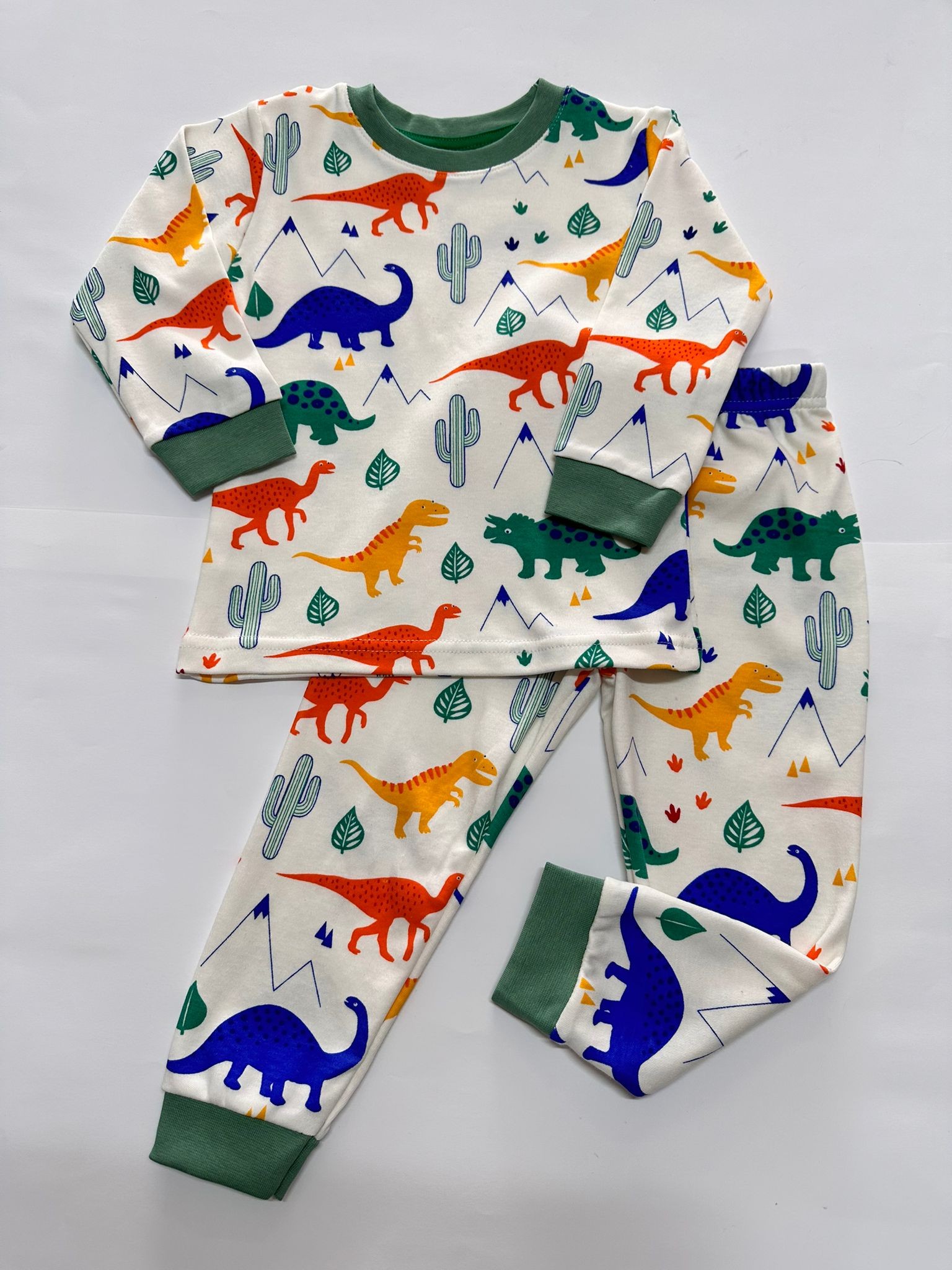 Dinazor Desenli Erkek Çocuk Pijama Takımı Renkli