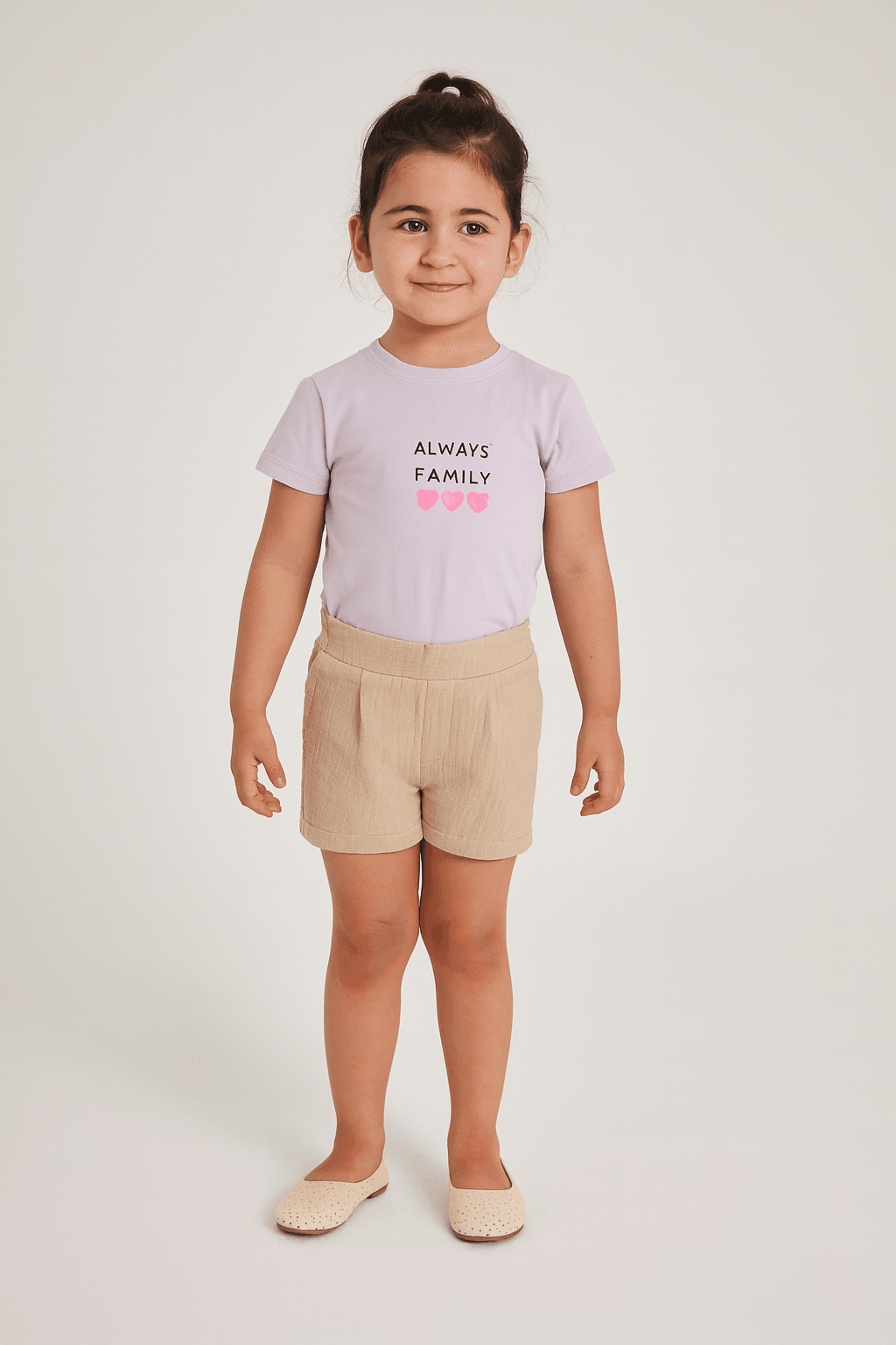Always Family Lila %100 Pamuk Kız Çocuk Tişört