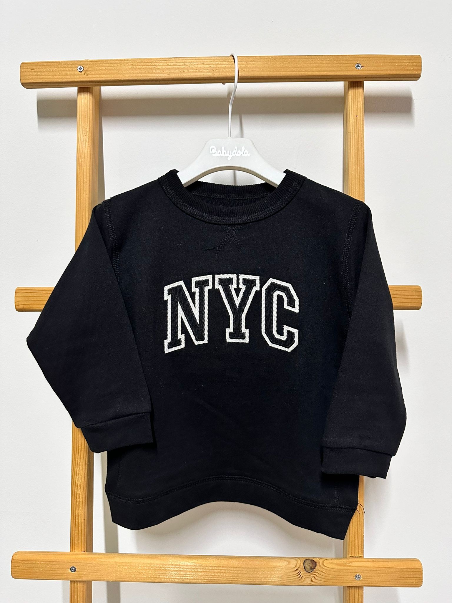 Erkek Çocuk NYC Nakış 2 İplik Sweatshirt - Siyah