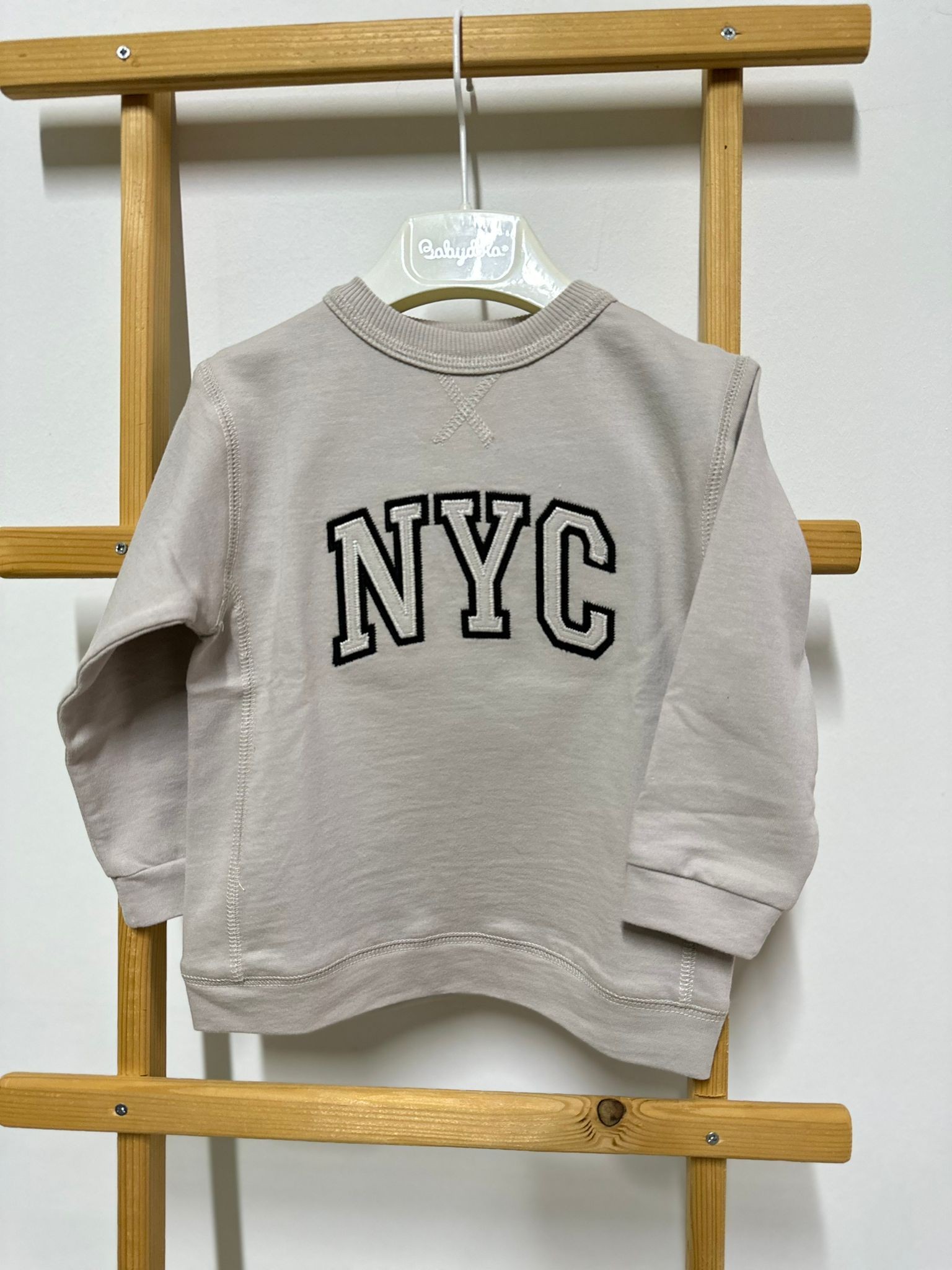 Erkek Çocuk NYC Nakış 2 İplik Sweatshirt - Taş