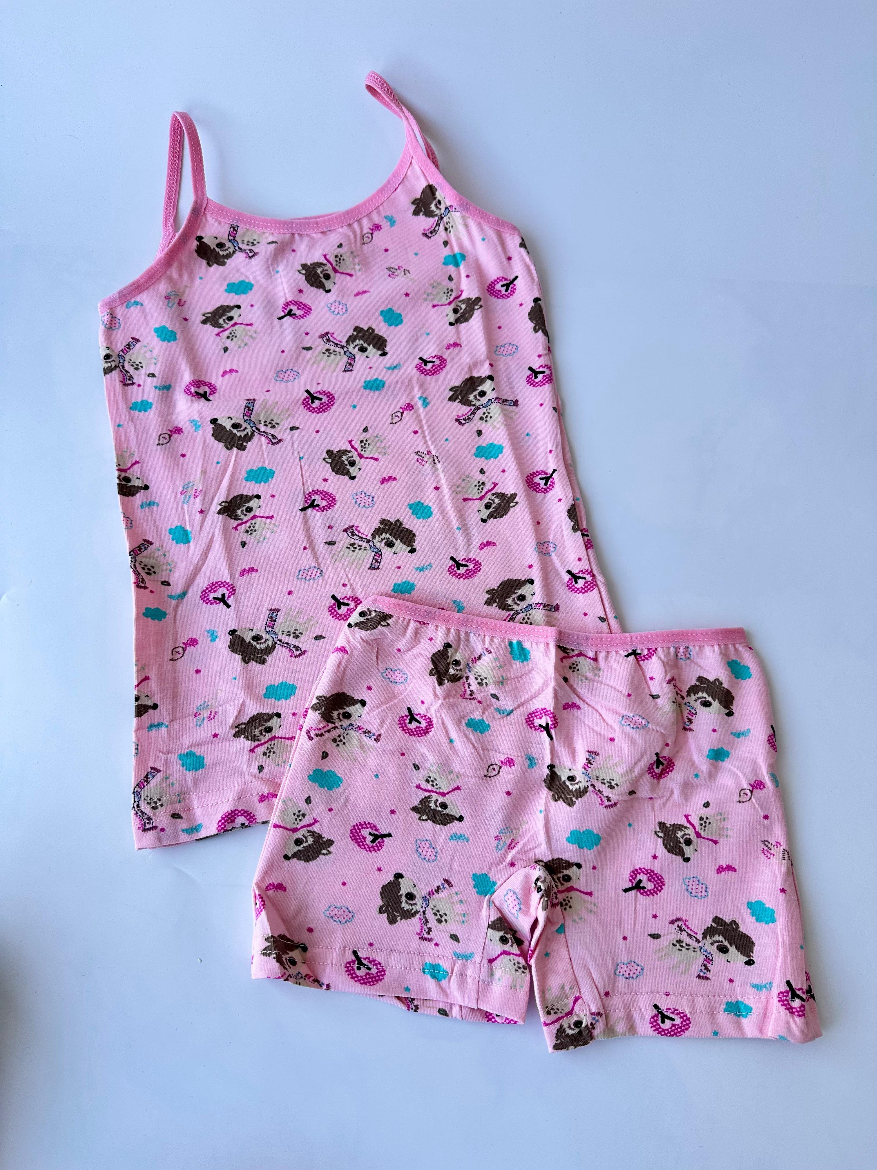 Kız Çocuk Ceylan Model Atlet Boxer Takım - Pembe