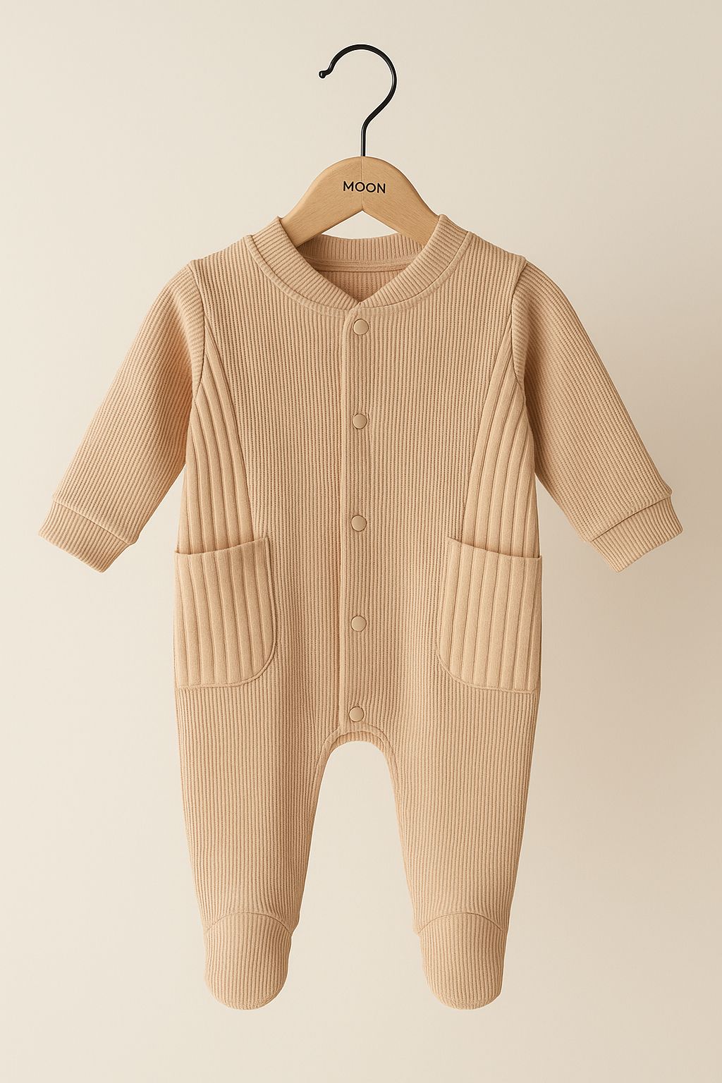 Gofre Önden Çıtçtılı %100 Pamuk Bebek Tulum