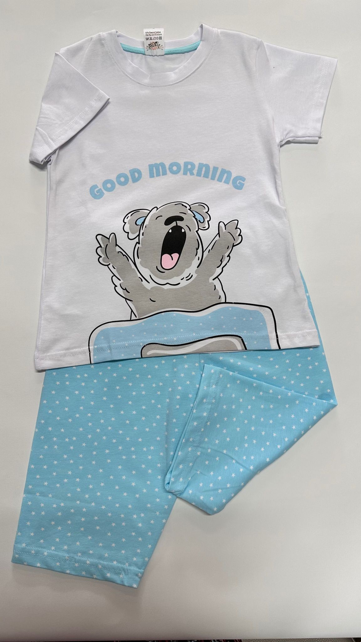 Kız Çocuk Koala Desenli Kapri Pijama Takımı