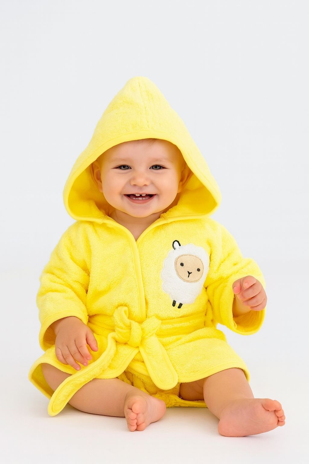 Biorganic Sweet Sheep Erkek Bebek Bornoz Terlikli