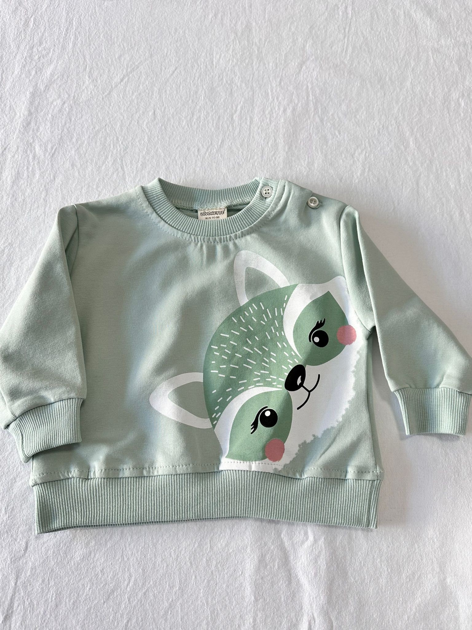 Kız Bebek Mint 2 İplik Sweatshirt