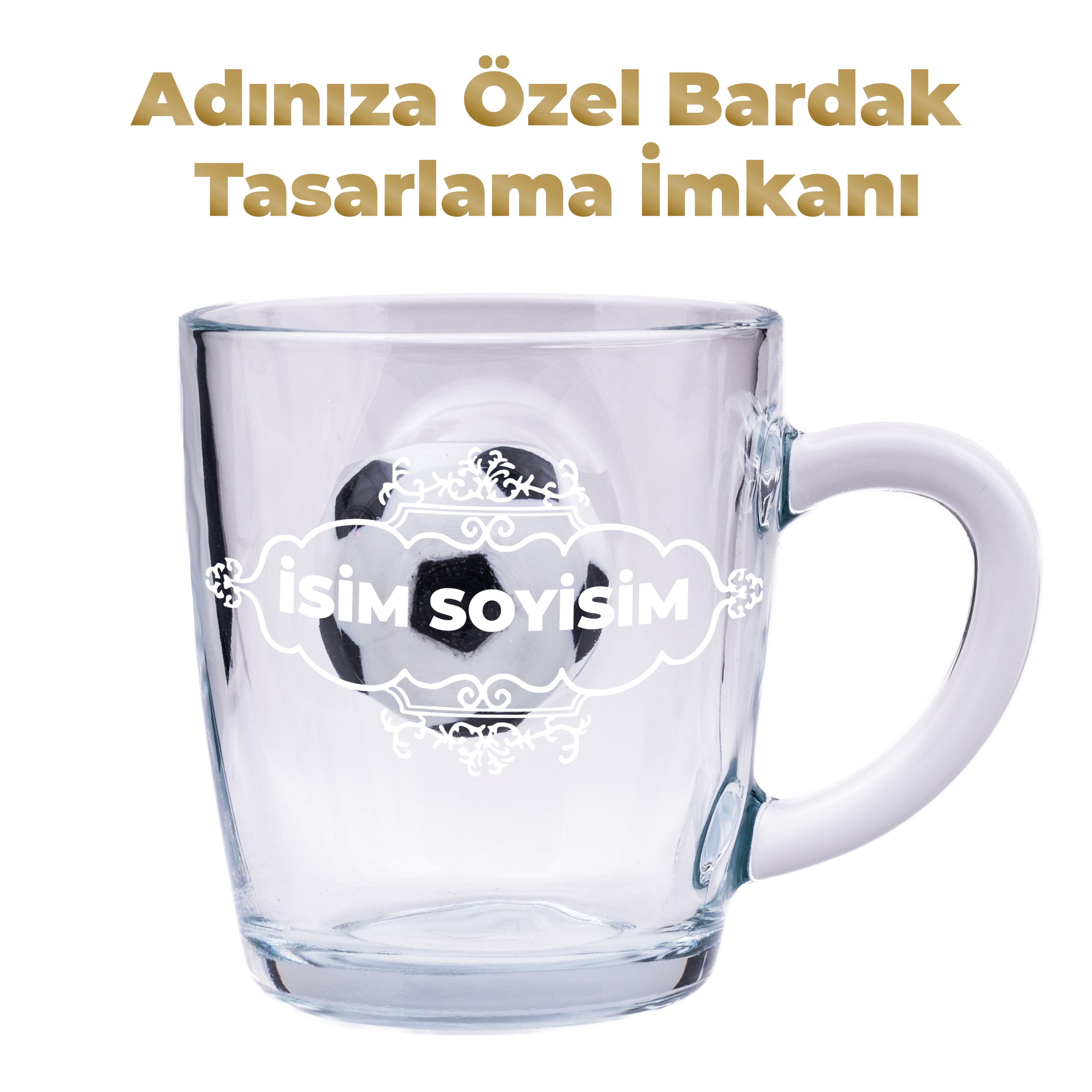 Futbol Toplu Özel Çay Kahve Bardağı Fincan Kupa 340 cc