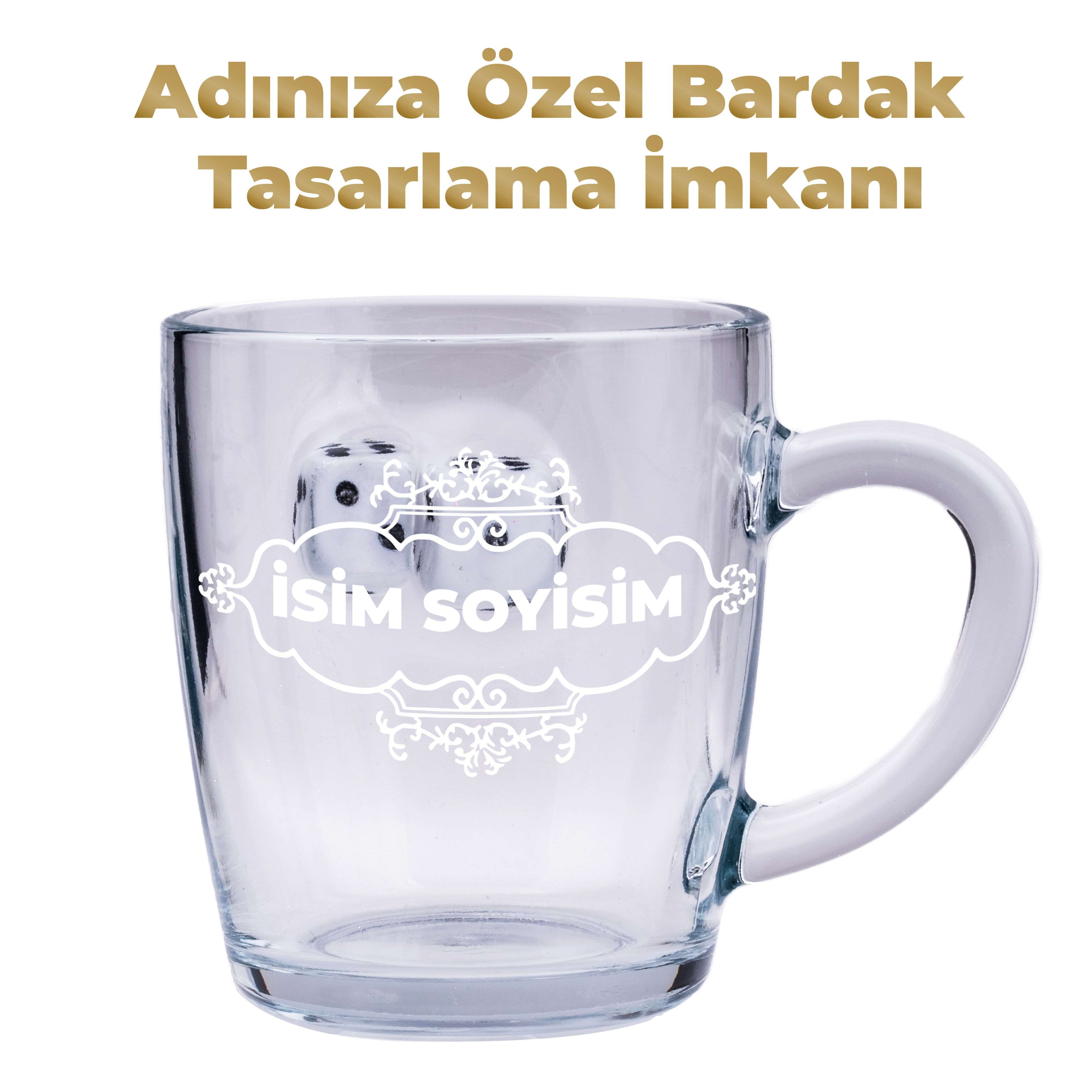Tavla Zarlı Fincan Çay Kahve Bardağı Kupa Zarı 340cc