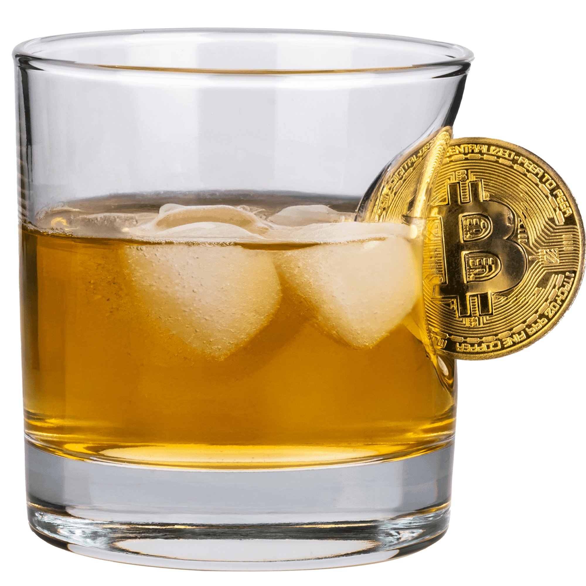 Bitcoin Madeni Para Hediyelik Özel Viski Bardağı 300cc