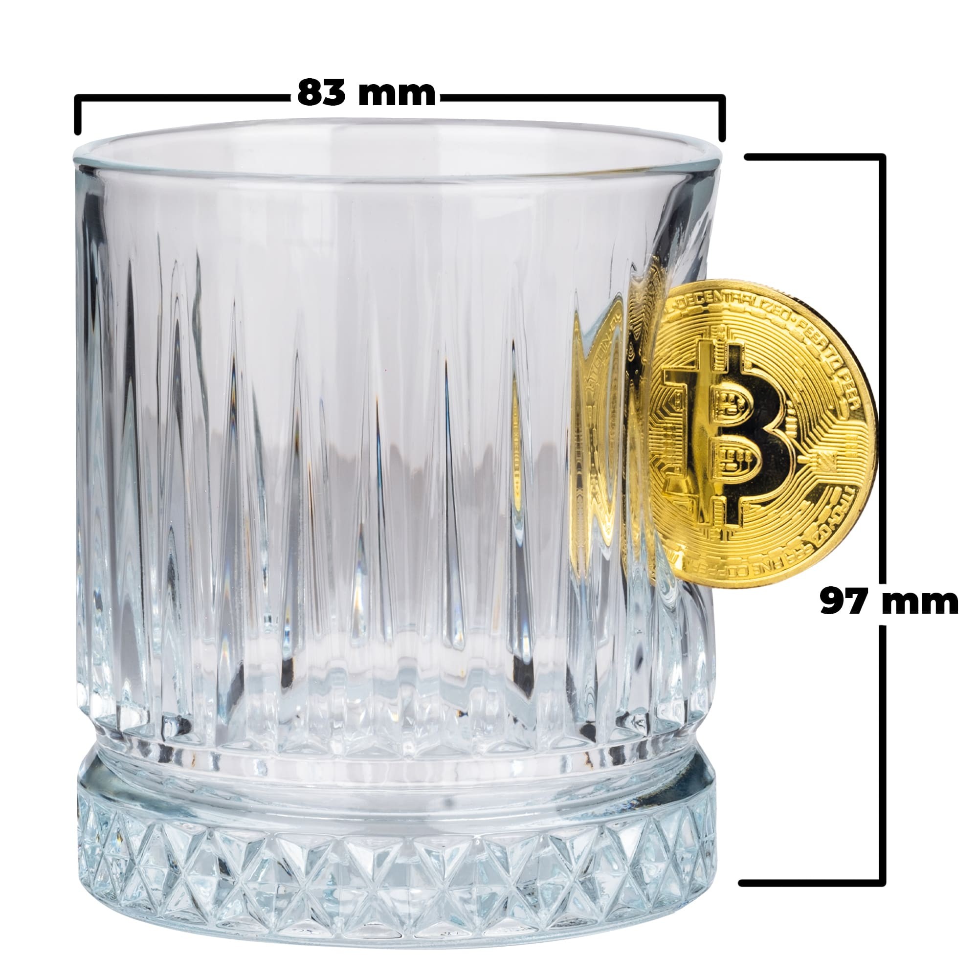 Bitcoin Madeni Para Hediyelik Özel Kristal Lüks 2’li Viski Bardağı Set 355cc