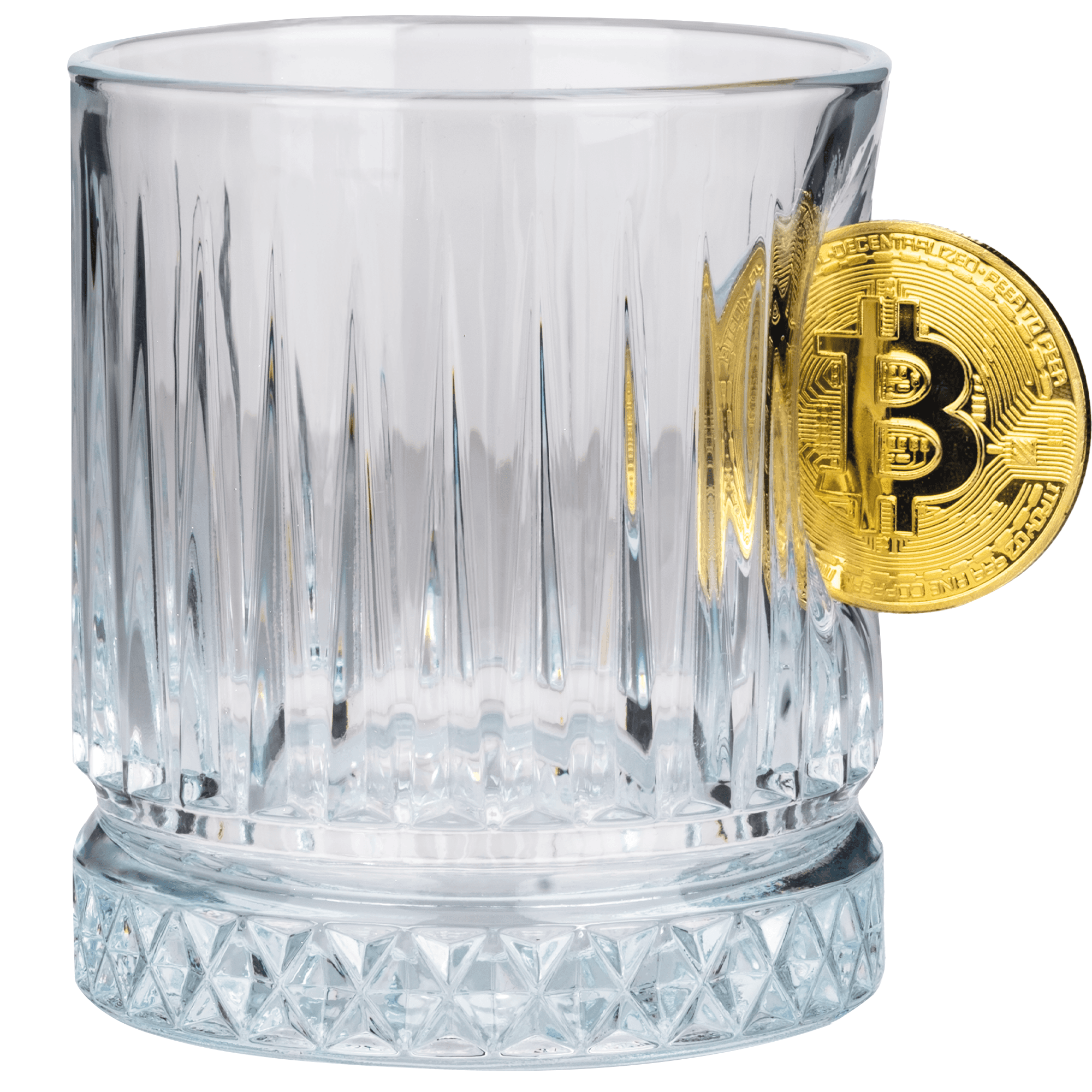 Bitcoin Madeni Para Hediyelik Özel Kristal Lüks 2’li Viski Bardağı Set 355cc