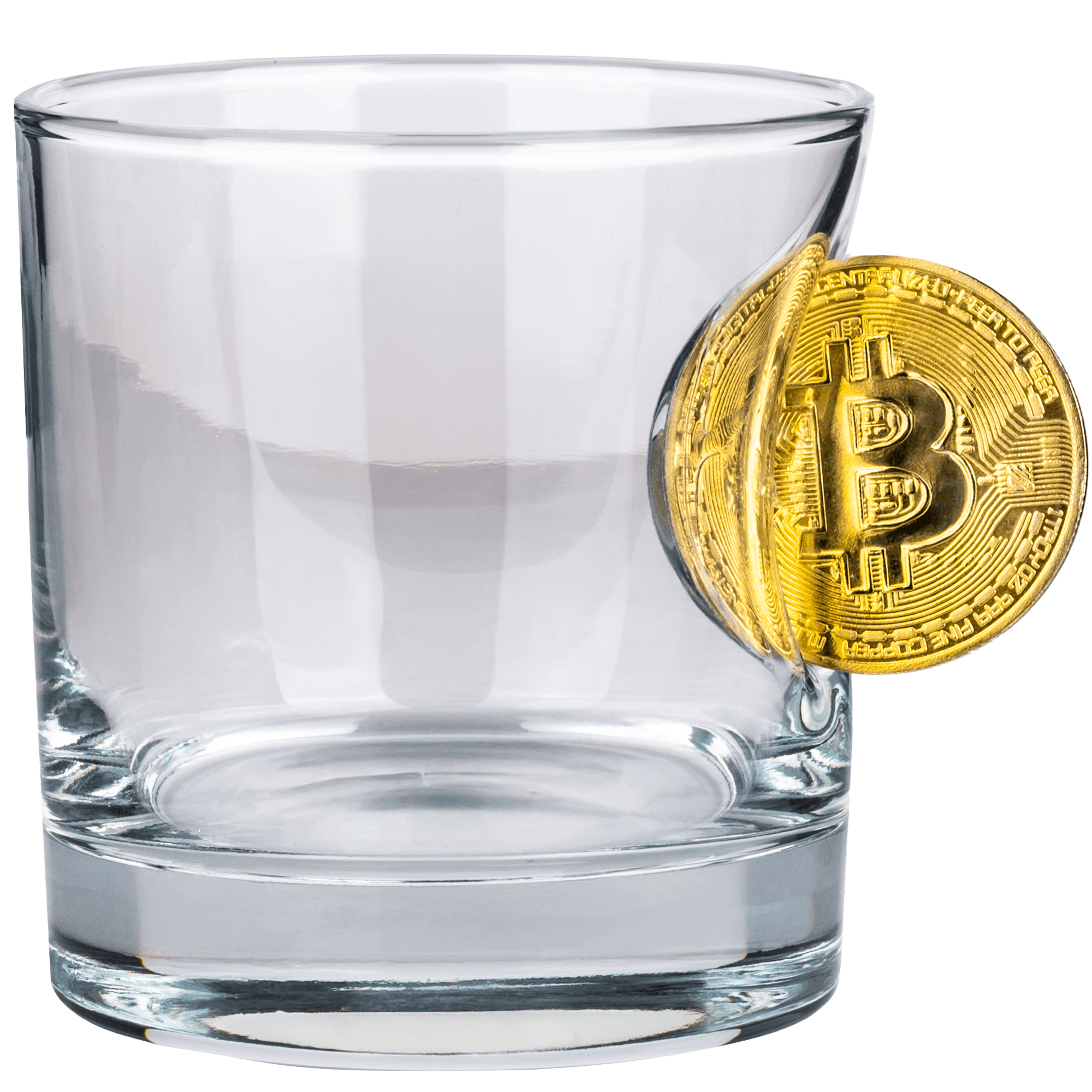 Bitcoin Madeni Para Hediyelik Özel Viski Bardağı 300cc