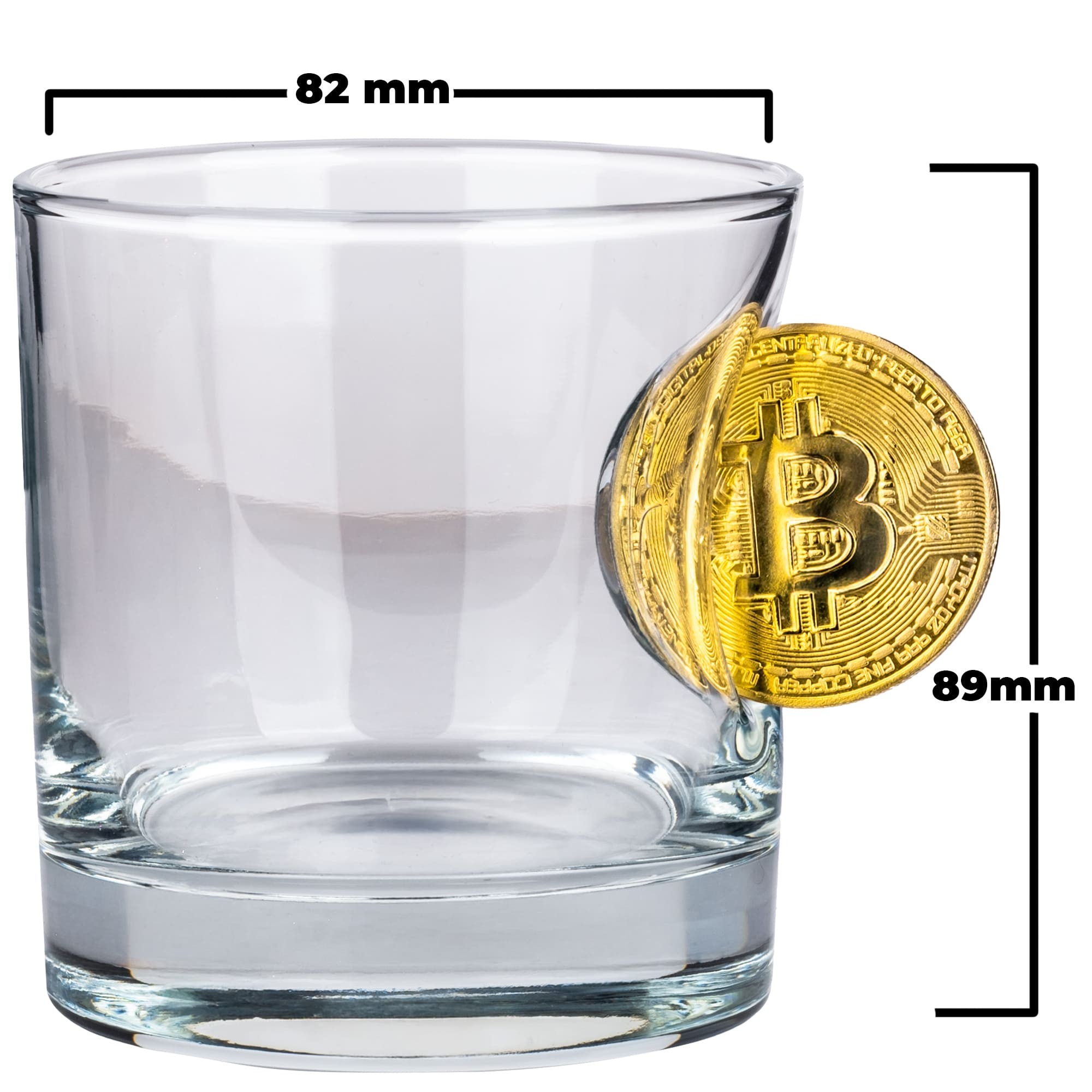 Bitcoin Madeni Para Hediyelik Özel Viski Bardağı 300cc