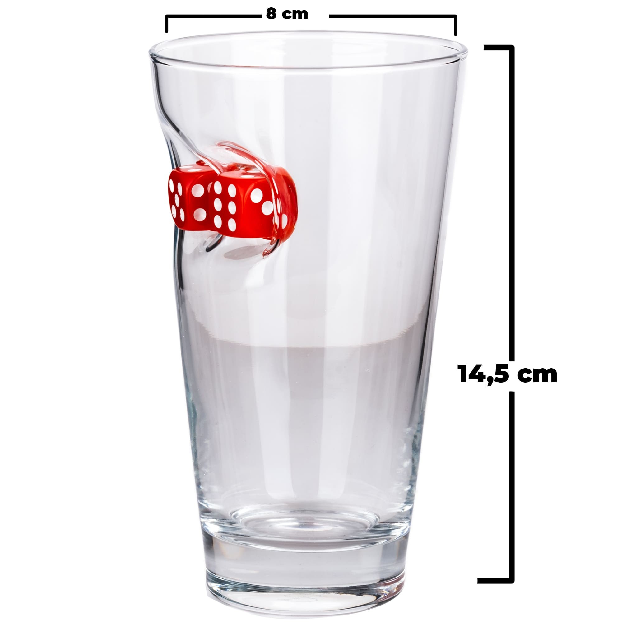 Kırmızı Zarlı Özel Bira Bardağı Zar 455cc