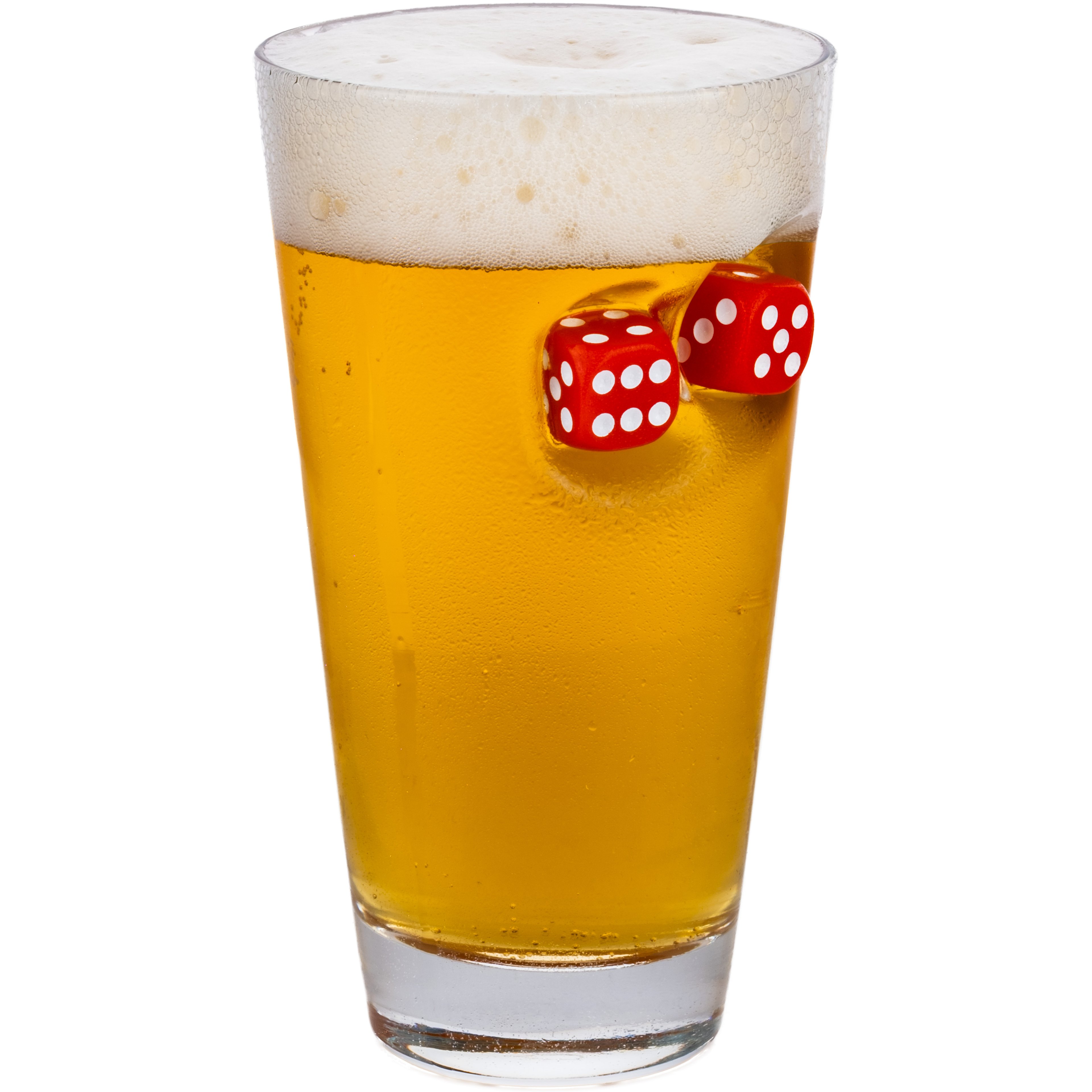 Kırmızı Zarlı Özel Bira Bardağı Zar 455cc