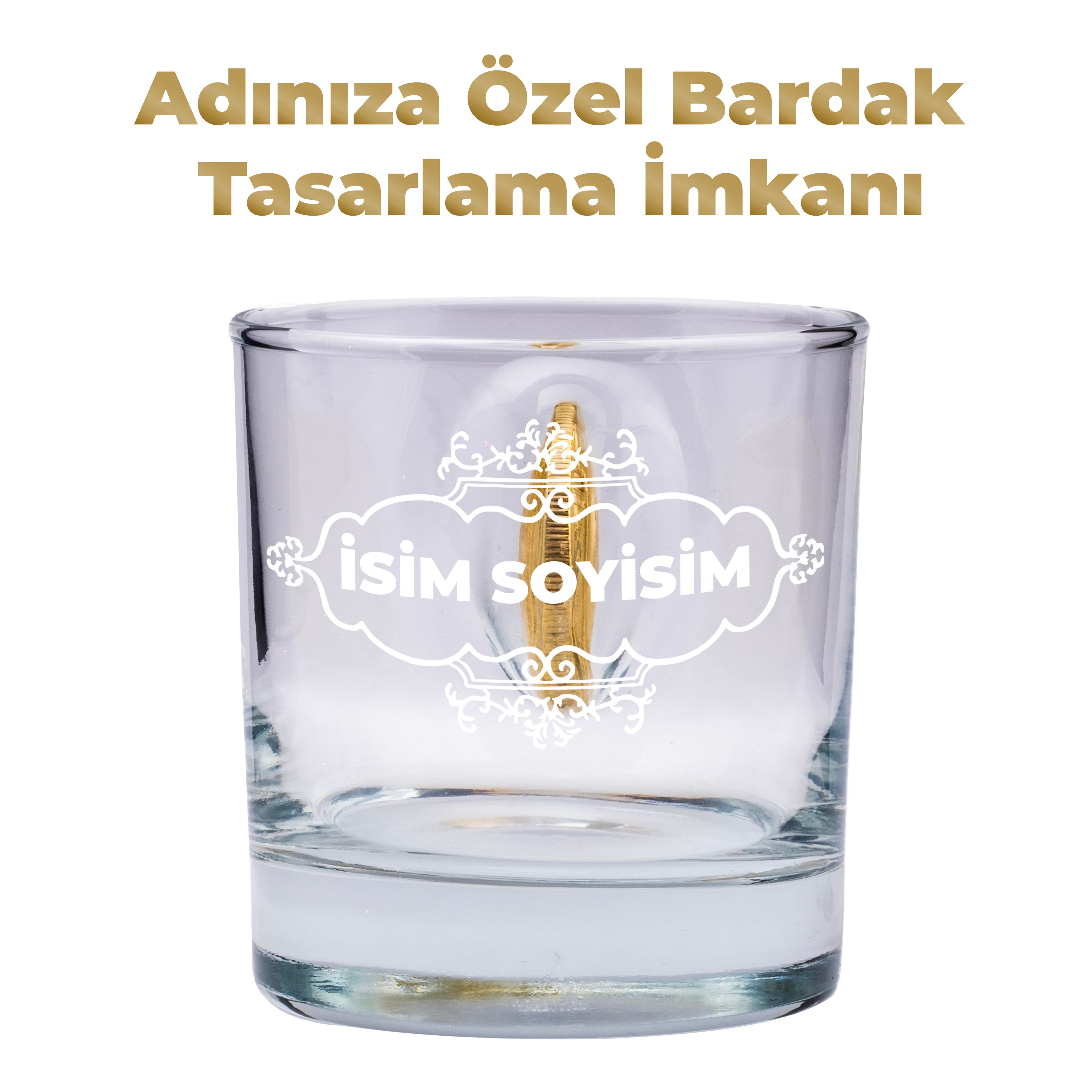 Bitcoin Madeni Para Hediyelik Özel Viski Bardağı 300cc