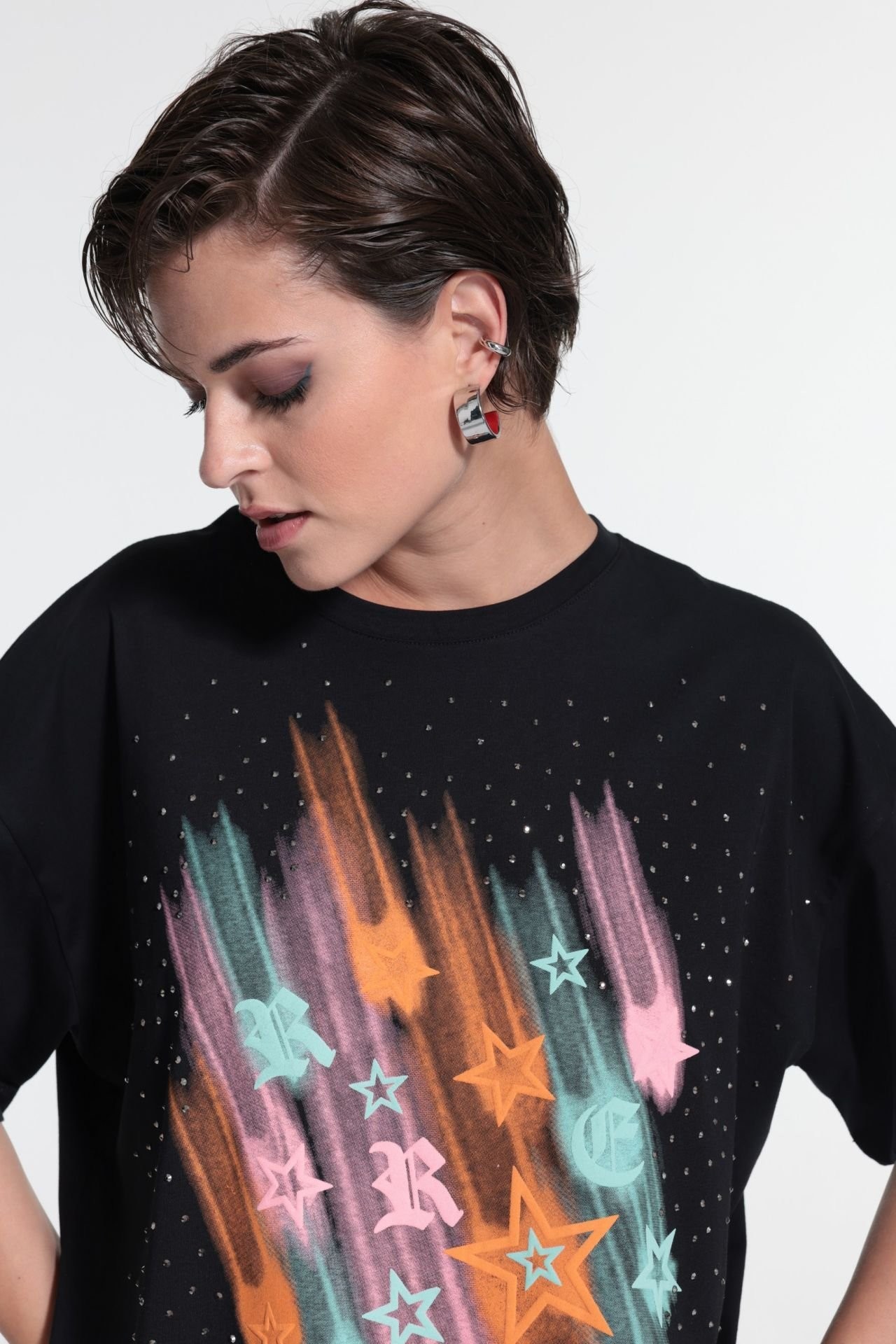 YILDIZ BASKILI T-SHIRT