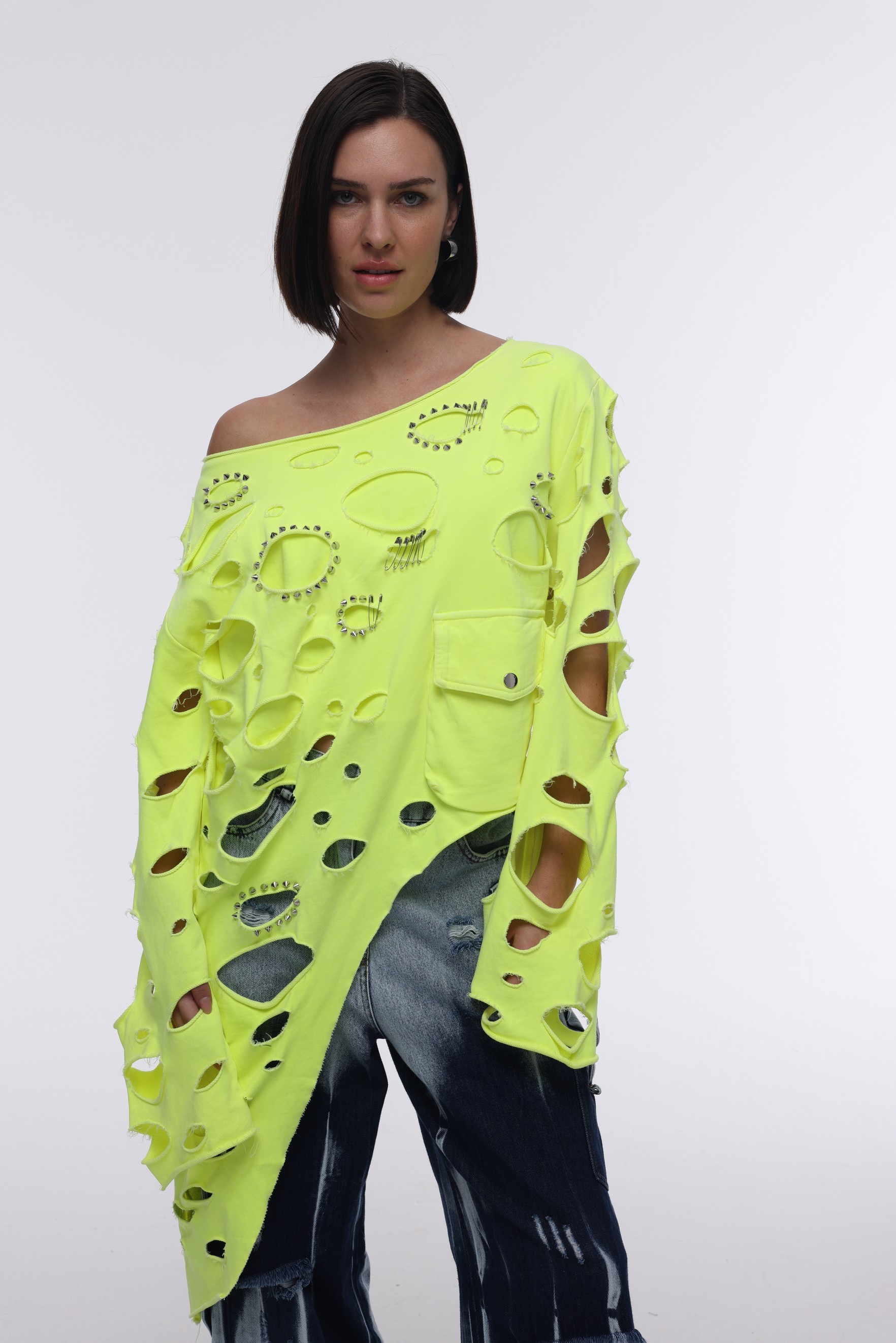 LAZERLİ NEON BLUZ