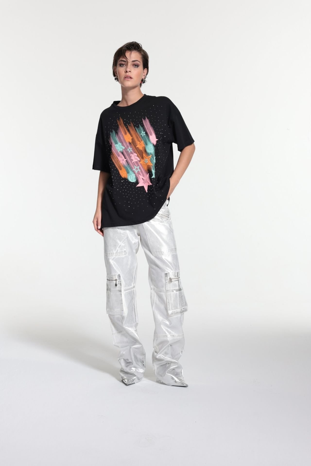 YILDIZ BASKILI T-SHIRT