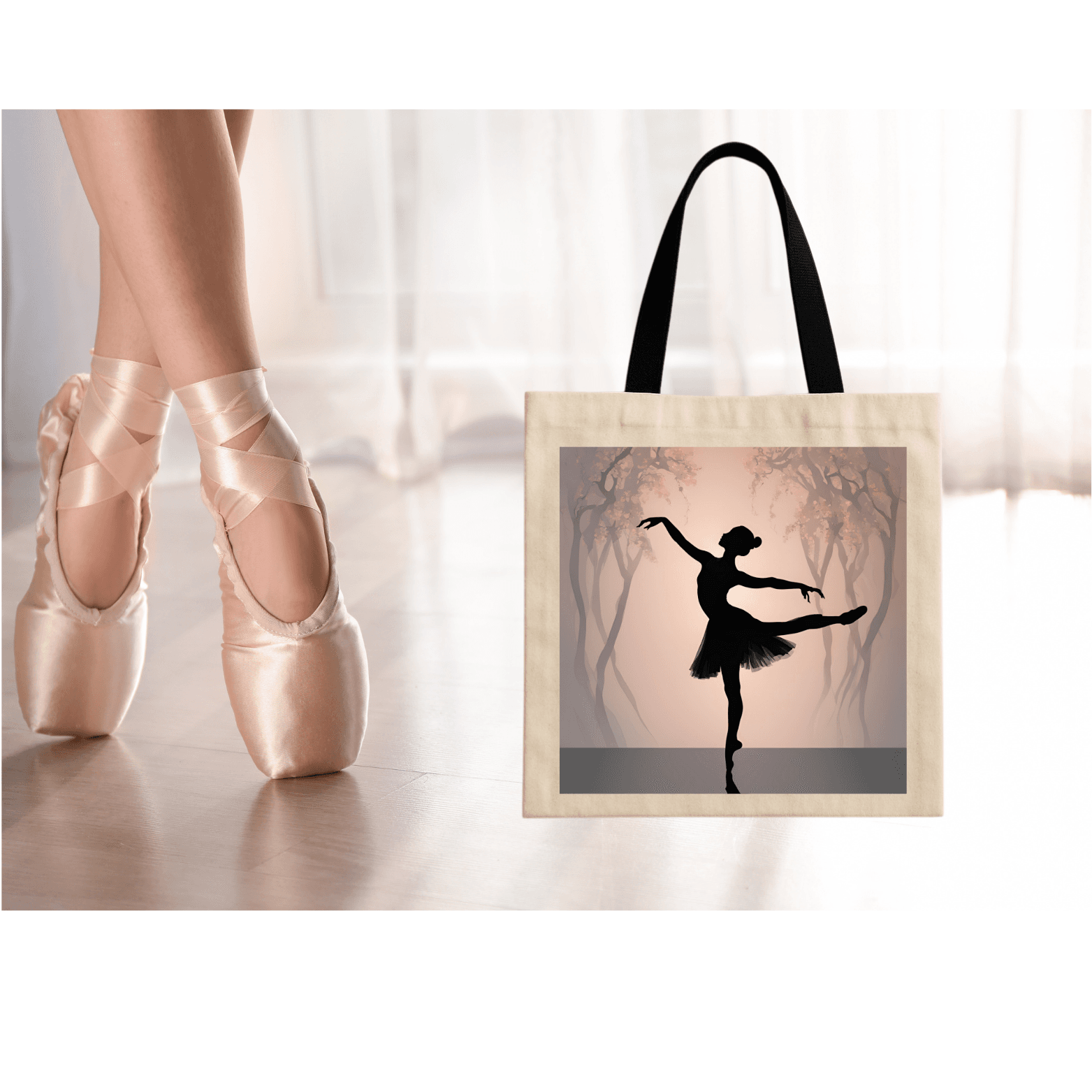 En Pointe Balerin Silüet Koton Çanta