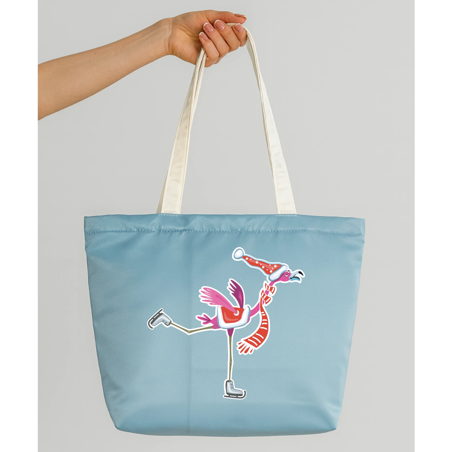 Frosty Flamingo Tasarım Mat Saten Çanta