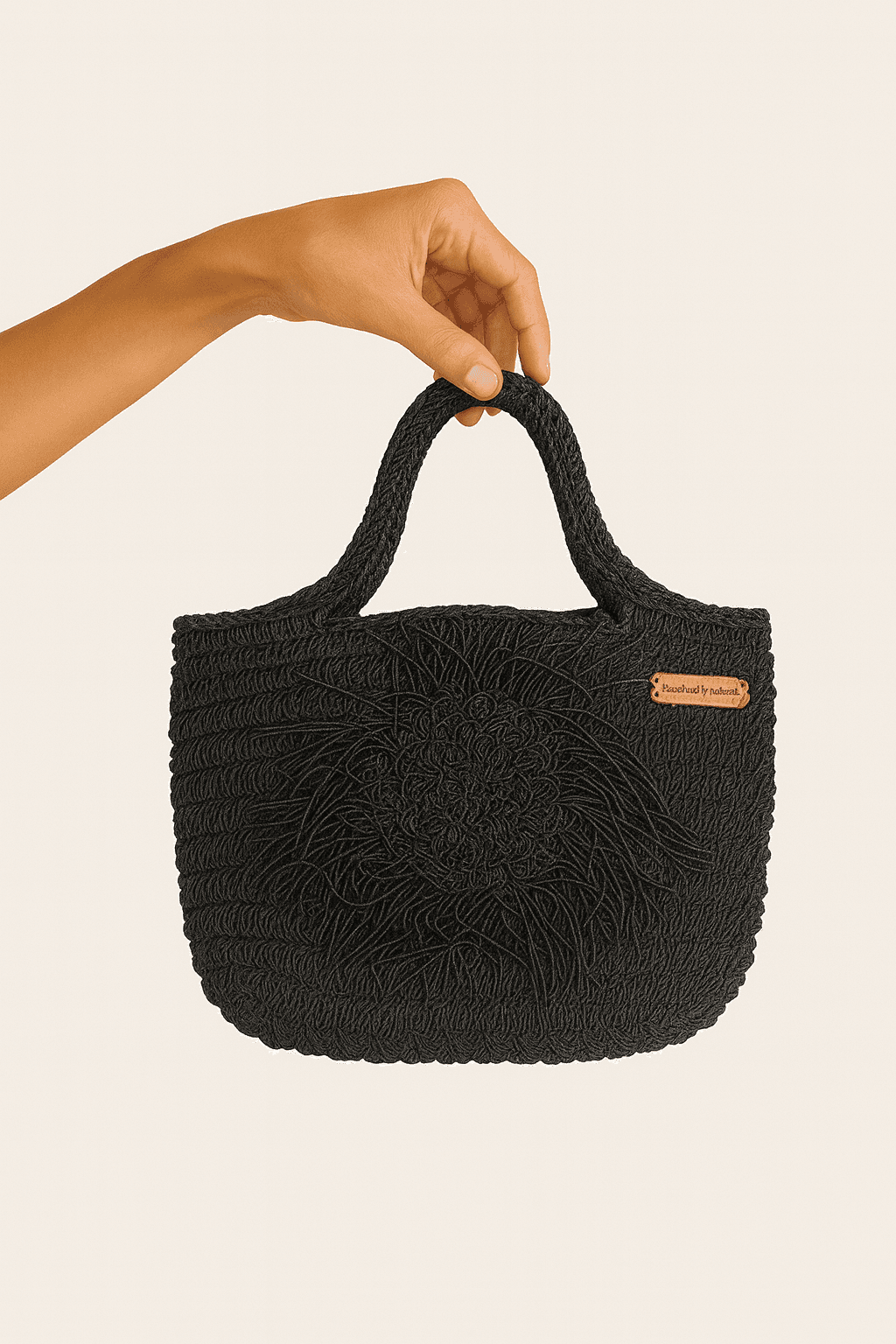 Black Blossom Siyah Şık Örgü El Çantası