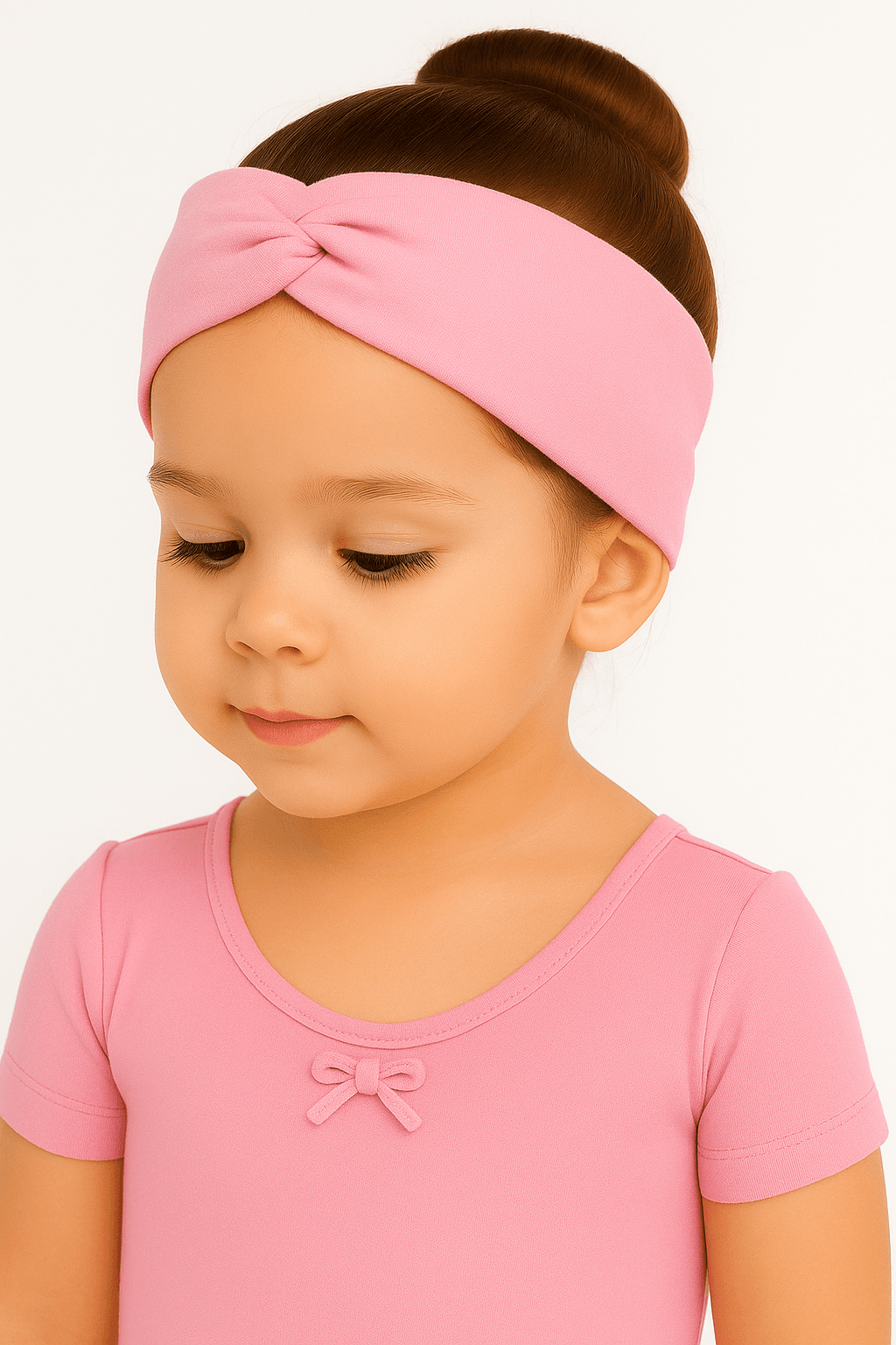 Pembe Coton Pamuklu Kumaş Saç Bandı