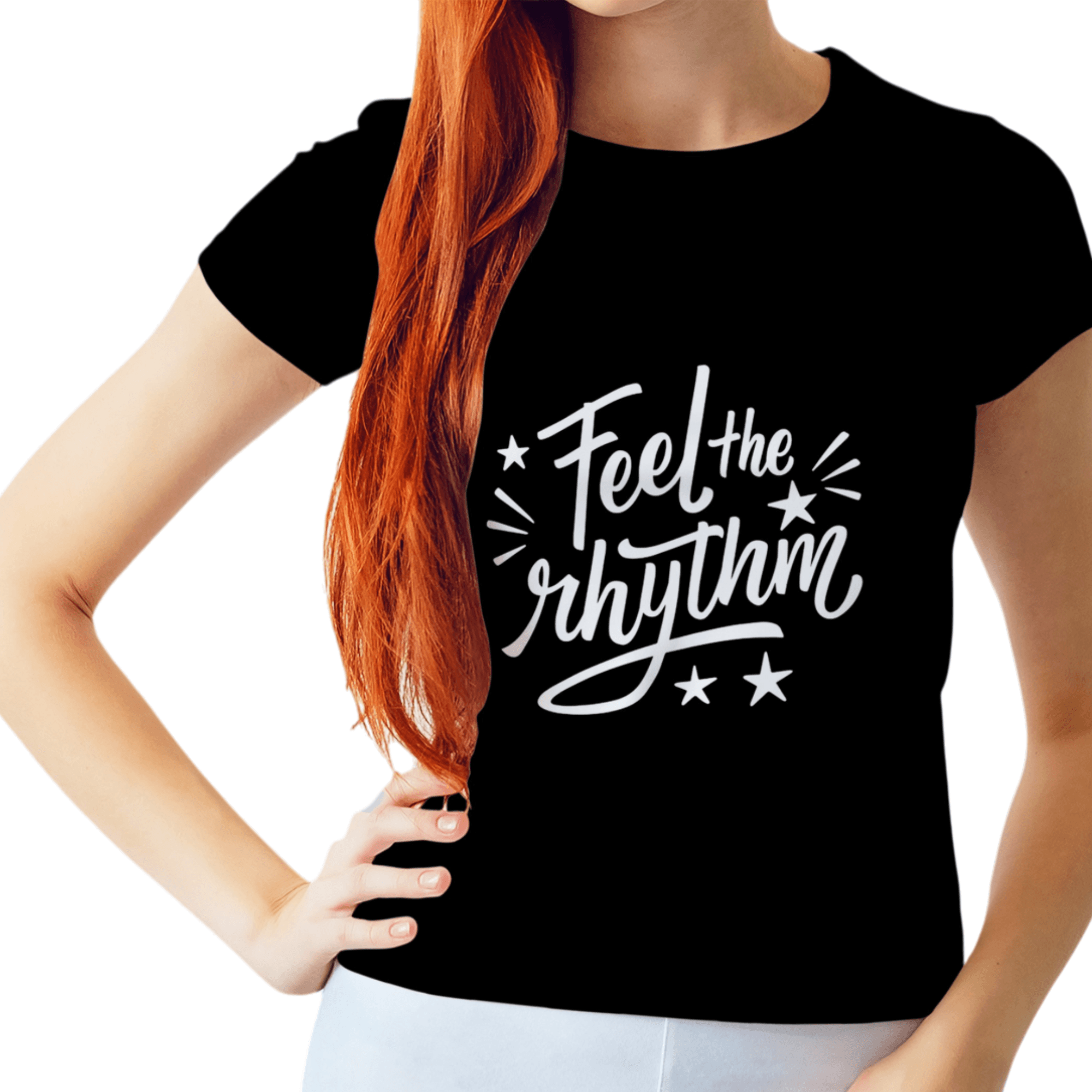Feel The Rhythm Siyah Kadın Tişört