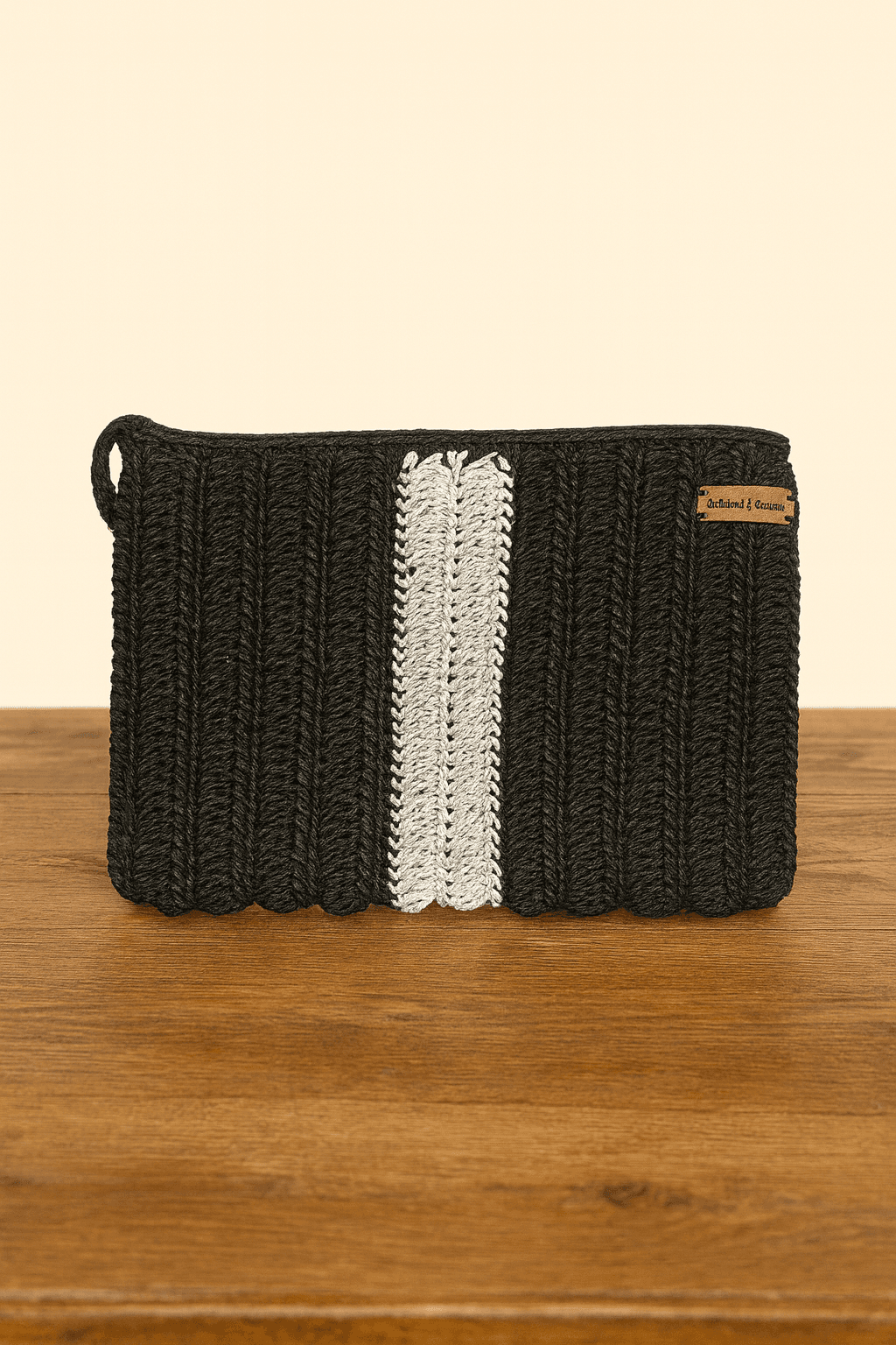Urban Stripes Çizgi Detaylı Örgü Clutch Çanta (Astarlı) 