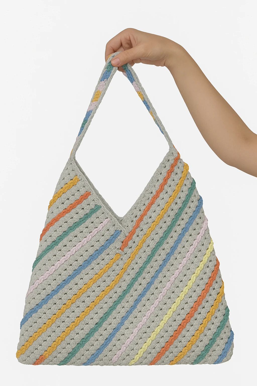 Trio Örgü Geniş Kol Çantası (Astarlı)