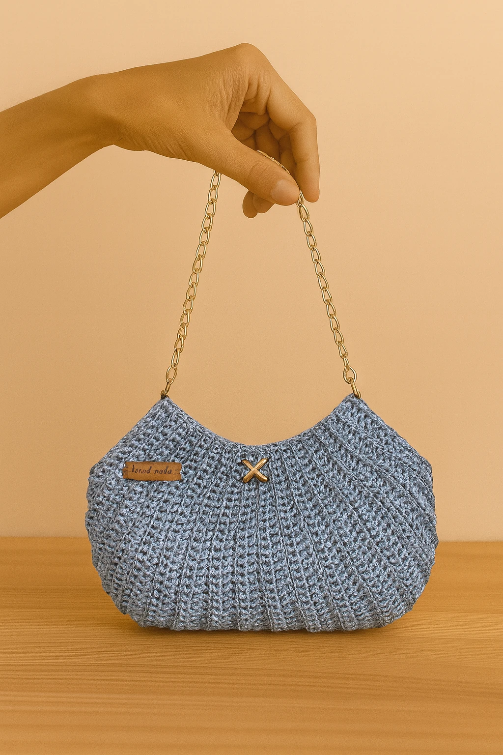 Marea Gold Zincir Askılı Örgü Çanta (Astarlı)