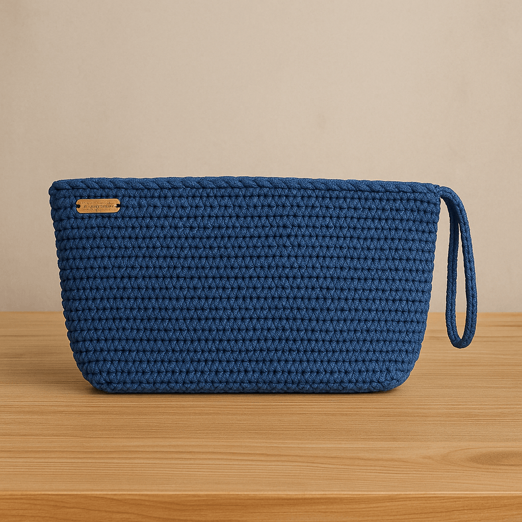 Maris İndigo Mavi Örgü Clutch Çanta