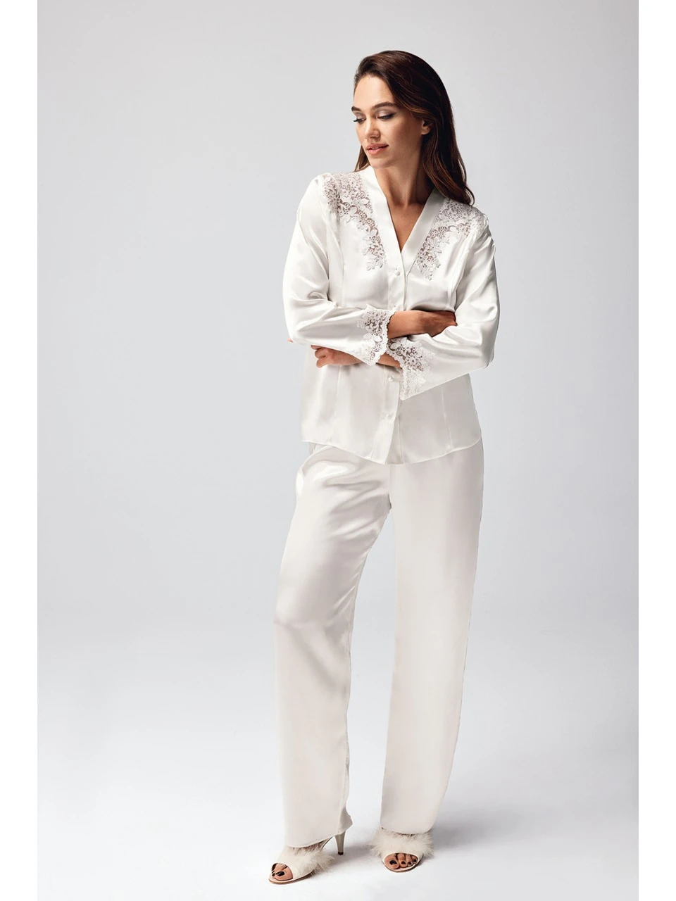 Özel Tasarım 6’lı Saten Dantel Çeyiz Gecelik & Pijama Seti 