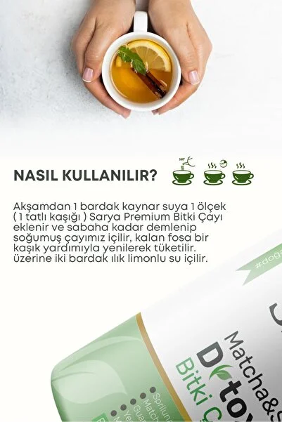 SARYA Matcha&Spriluna Detox Burner Form Premium Bitki Çayı