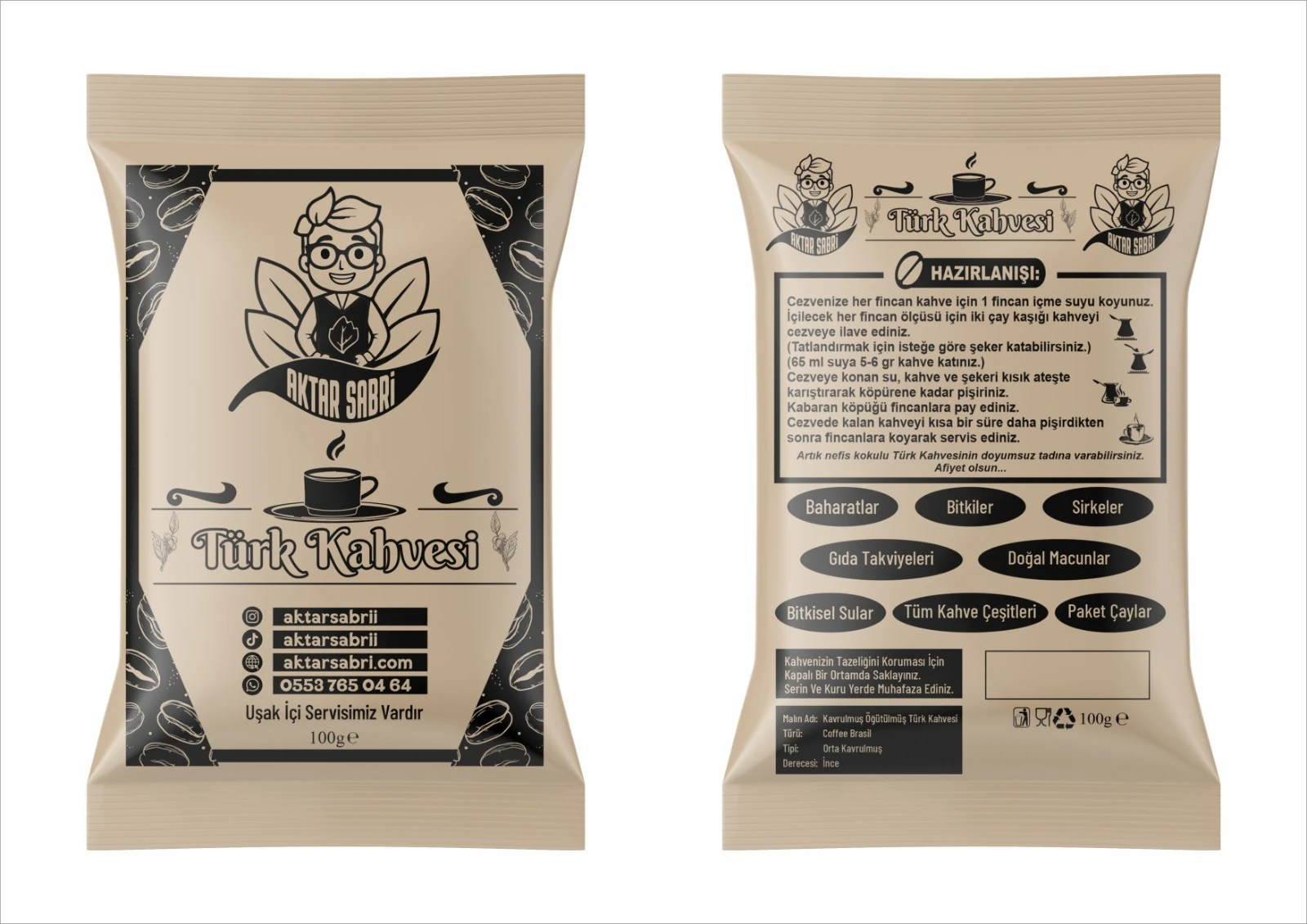AKTAR SABRİ TAZE ÇEKİLMİŞ TÜRK KAHVESİ 144 GR 