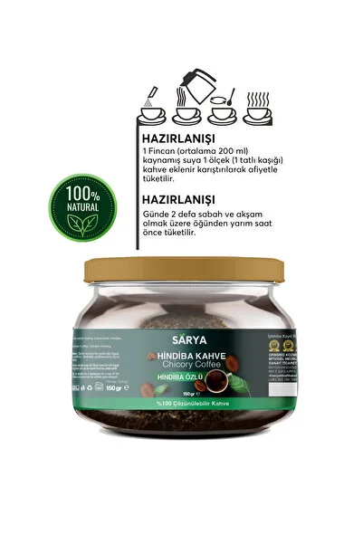 Hindiba Kahvesi Detox Kahve 1 Aylık ( 60 Kullanım ) Net 150 gr