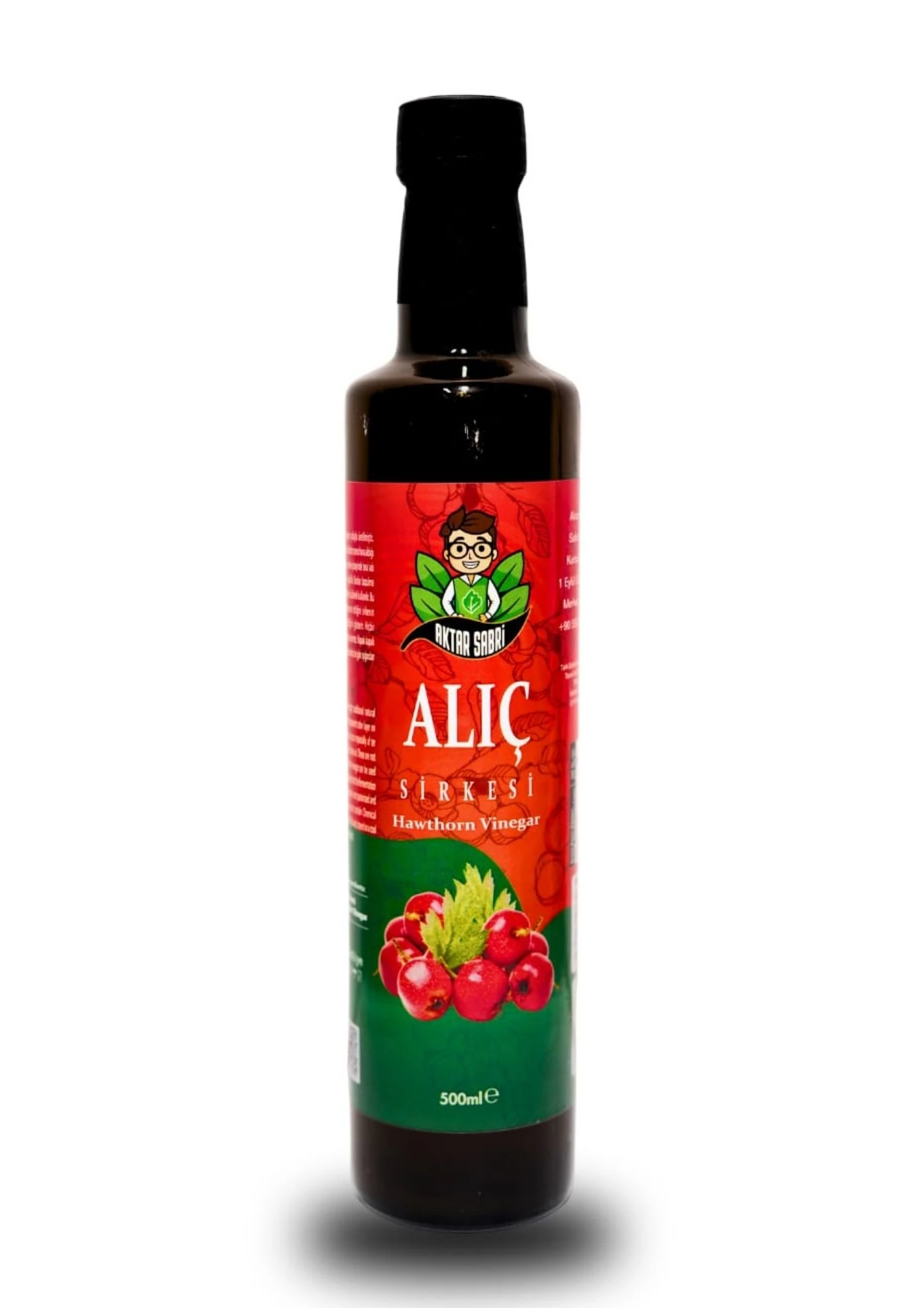 Aktar Sabri Alıç Sirkesi – Doğal Fermente, Katkısız, Cam Şişe (500 ml)