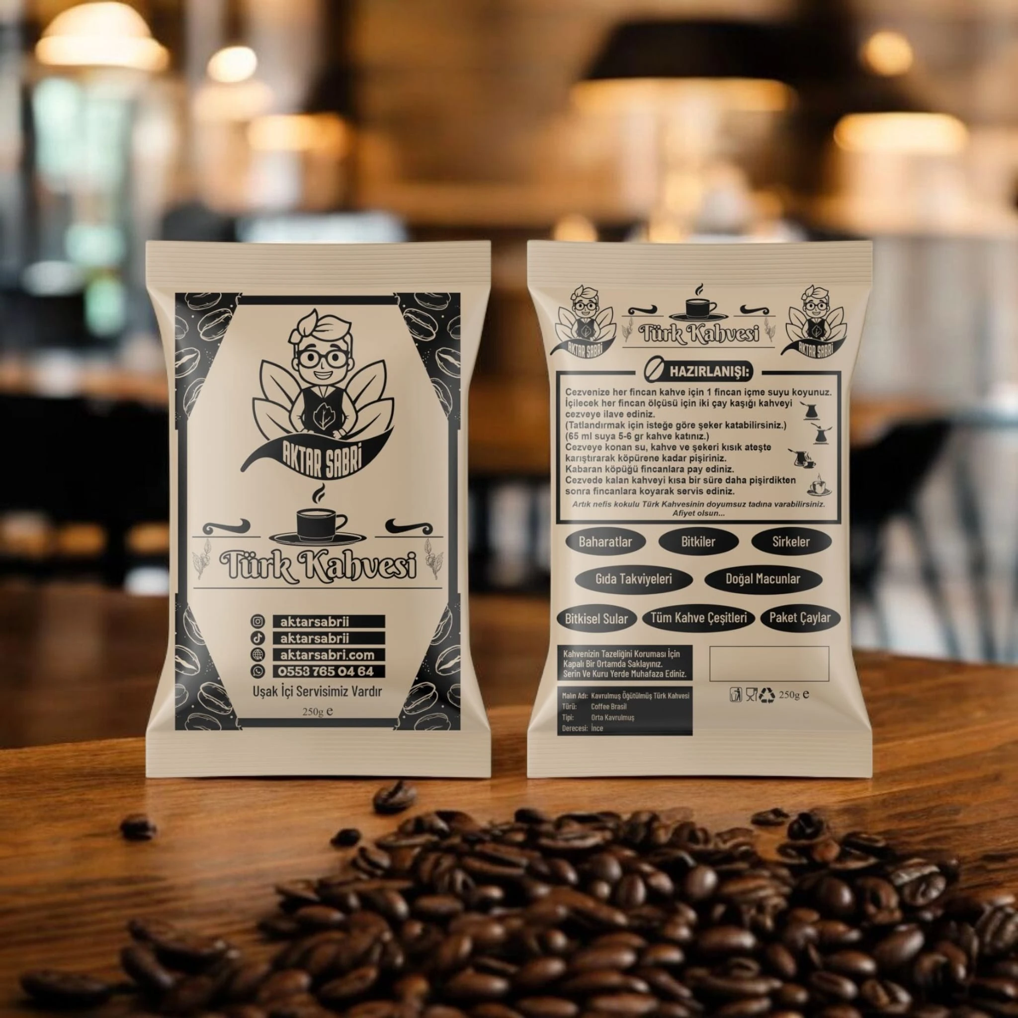 AKTAR SABRİ TAZE ÇEKİLMİŞ  TÜRK KAHVESİ 100 GR 