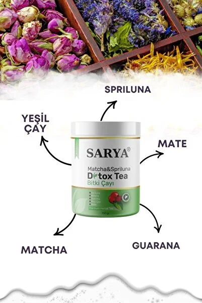 SARYA Matcha&Spriluna Detox Burner Form Premium Bitki Çayı