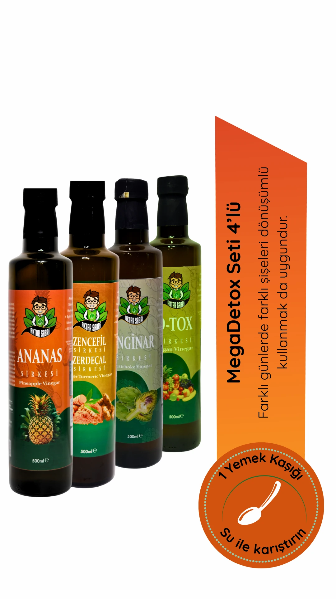 MegaDetox Destek Seti 4’lü – Ananas, Zencefil Zerdeçal, Enginar & D-TOX