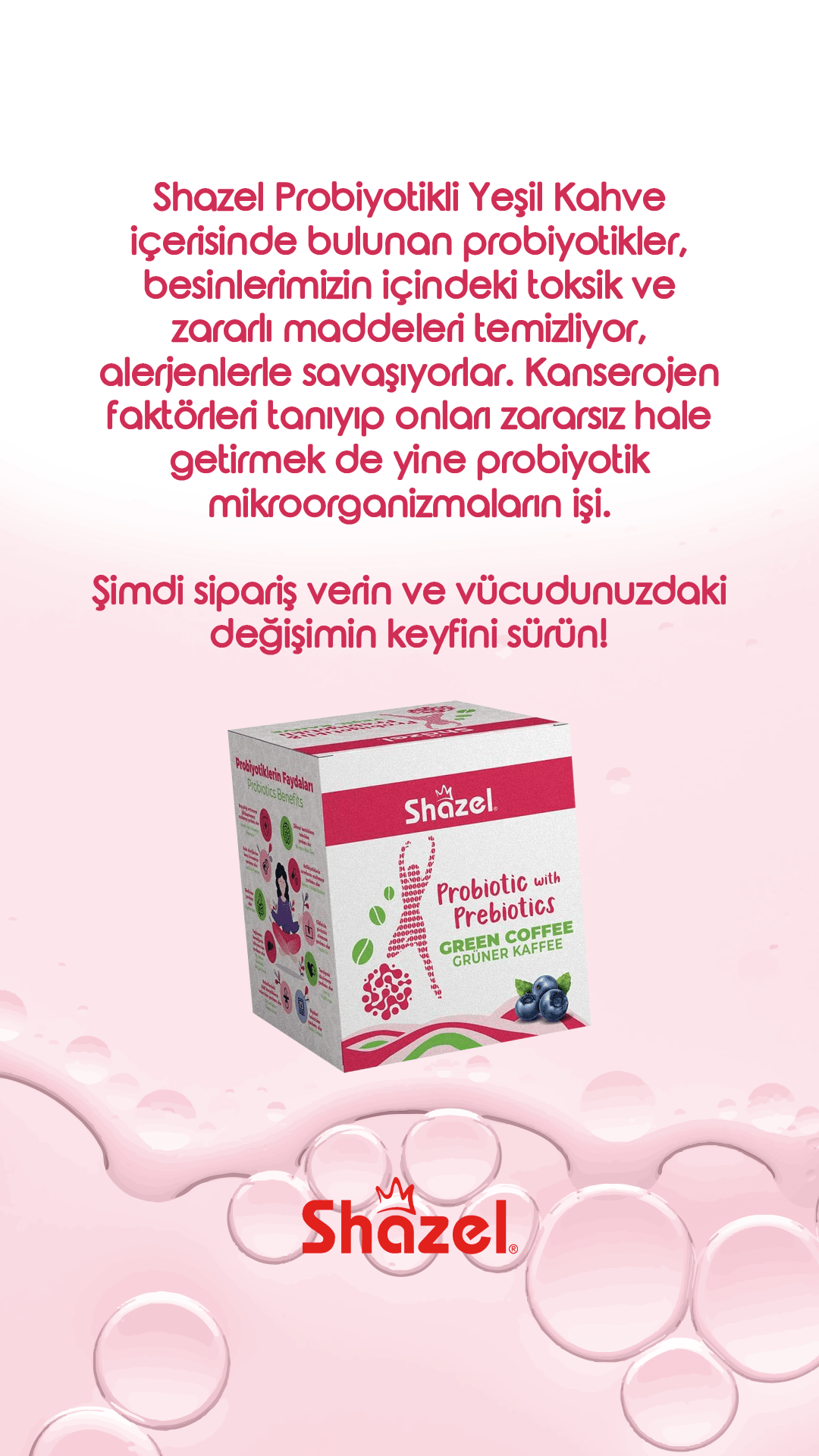 SHAZEL GREEN COFFEE WITH PROBIOTIC & PREBIOTIC 4g x 14 Pieces 