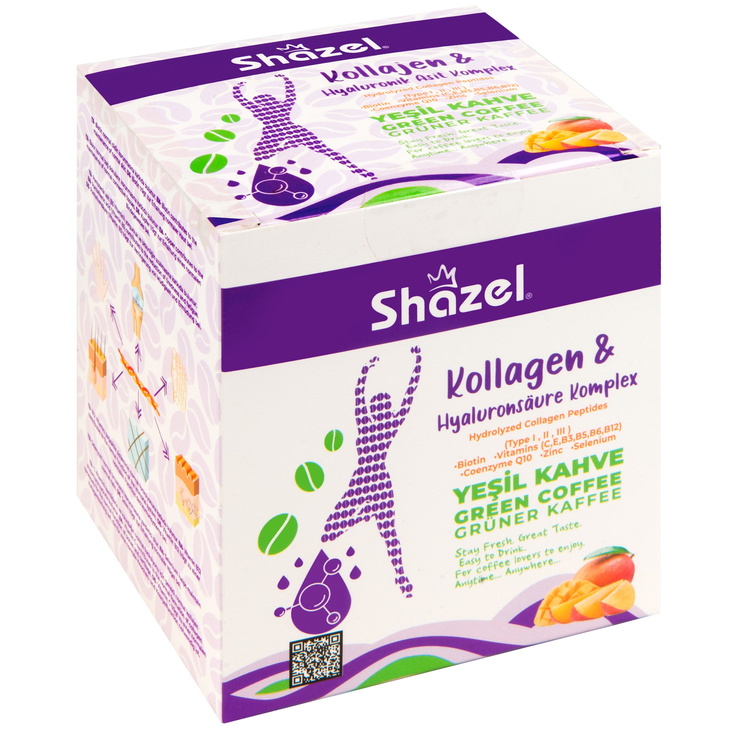 SHAZEL Kollajen&Hyaluronic Asid Komplex Yeşih Kahve 10G x 12 Adet