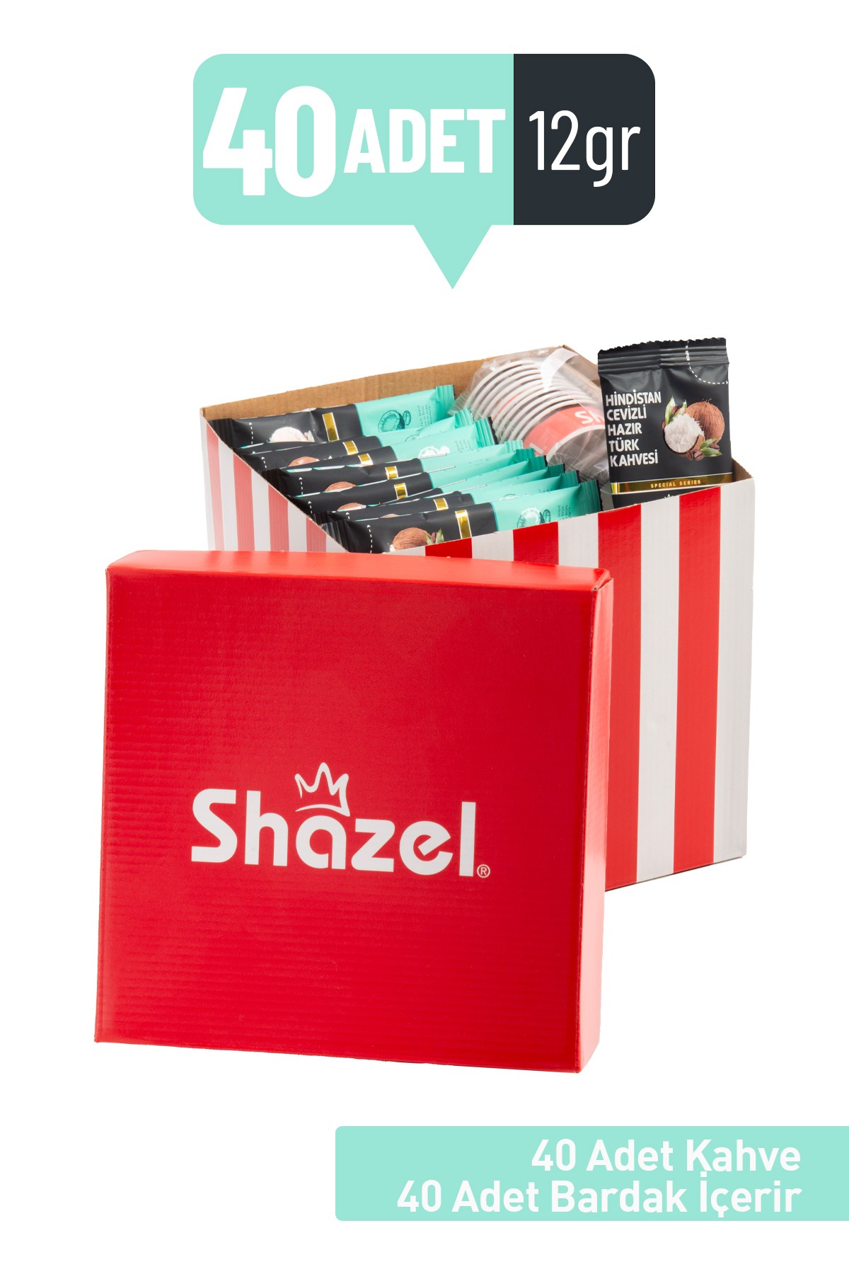 Shazel Hindistan Cevizli Hediye Ofis Seti 12G x 40Adet (Aromalı)